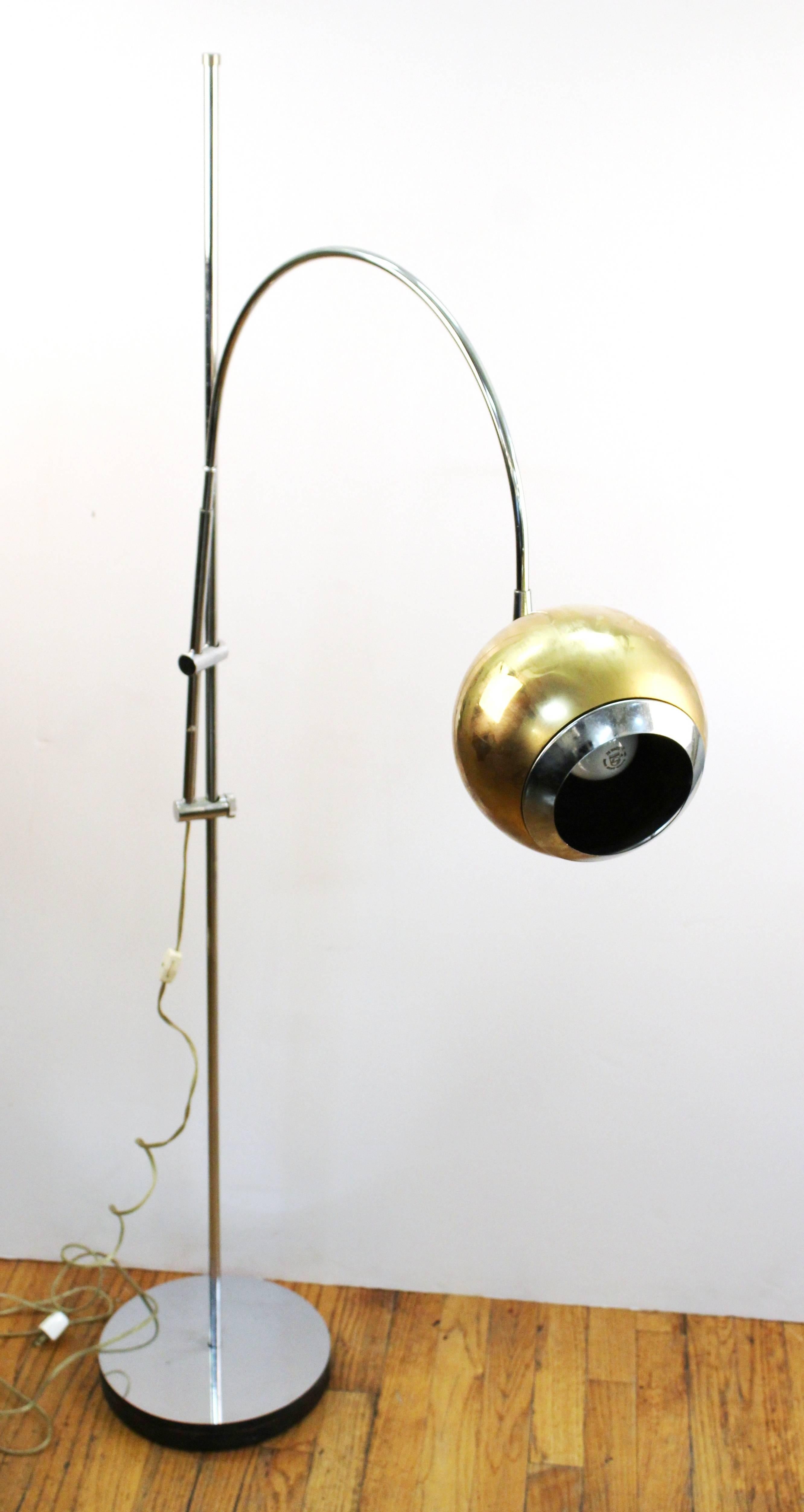 Mid-Century Modern Arc Lamp with Articulating Shade and Adjustable ...