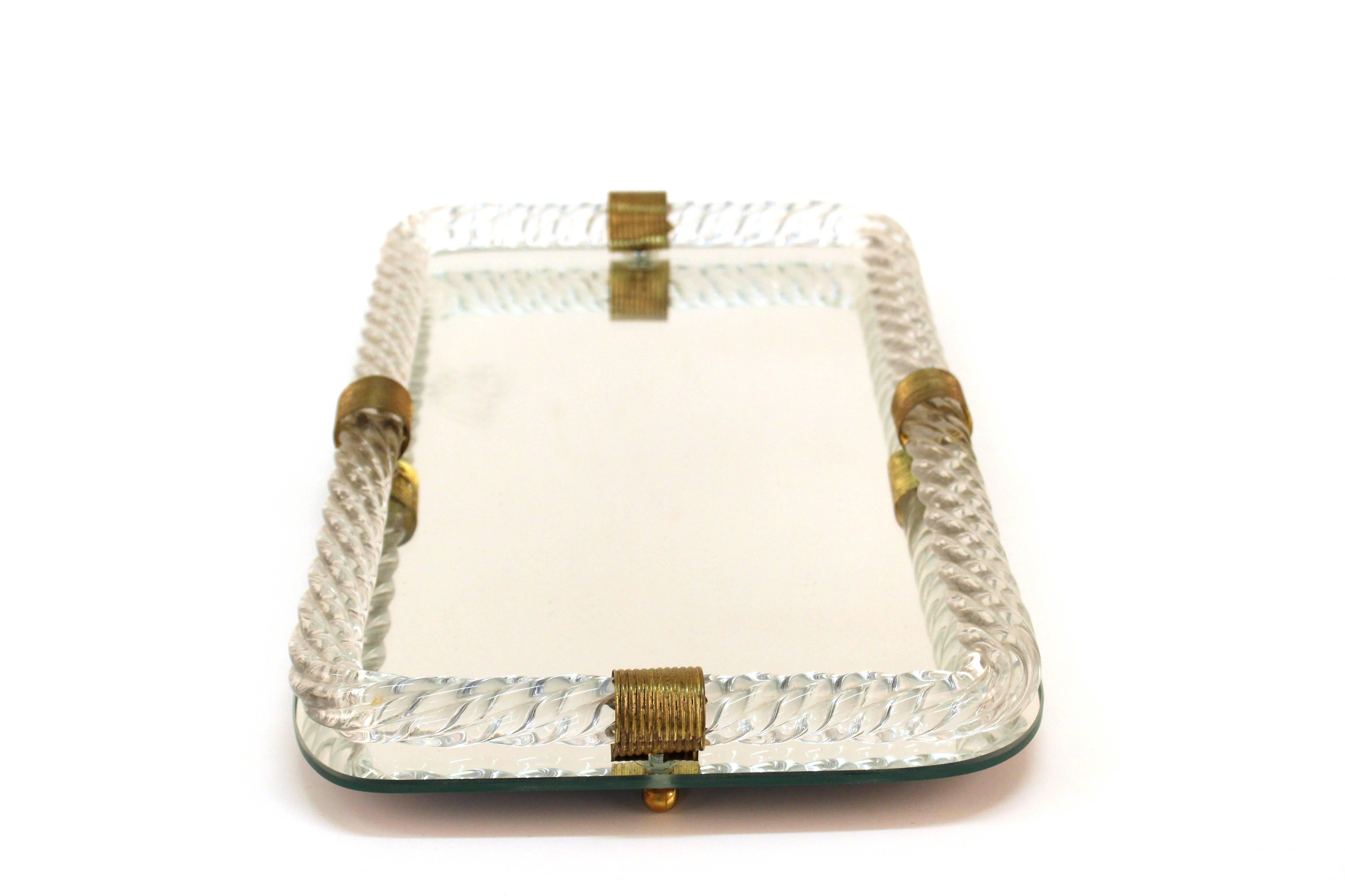 Torciglioni Glass Vanity Tray by Venini In Good Condition In New York, NY