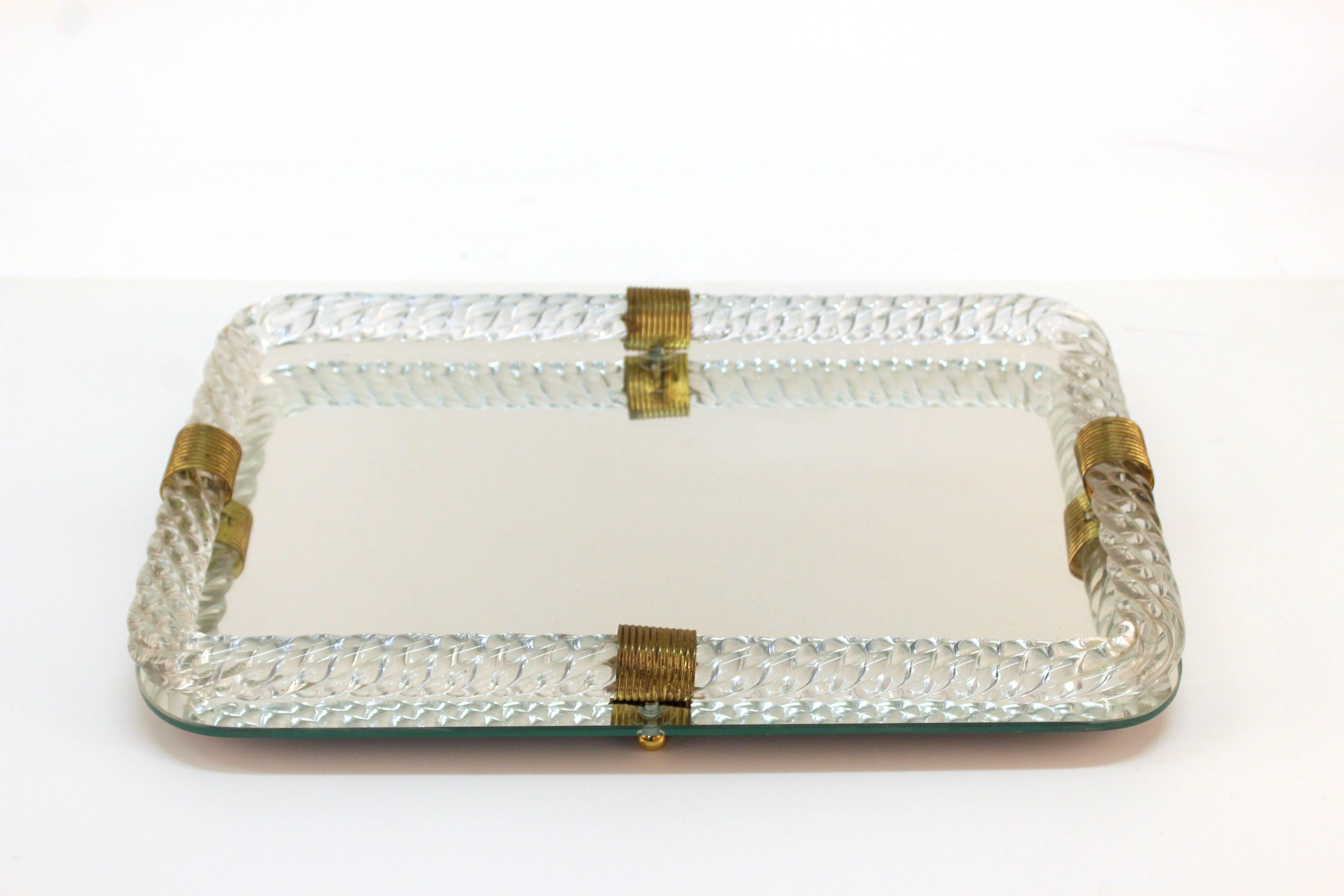 20th Century Torciglioni Glass Vanity Tray by Venini
