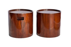 Cylindrical Brazilian Modern Side Tables in Jacaranda Wood