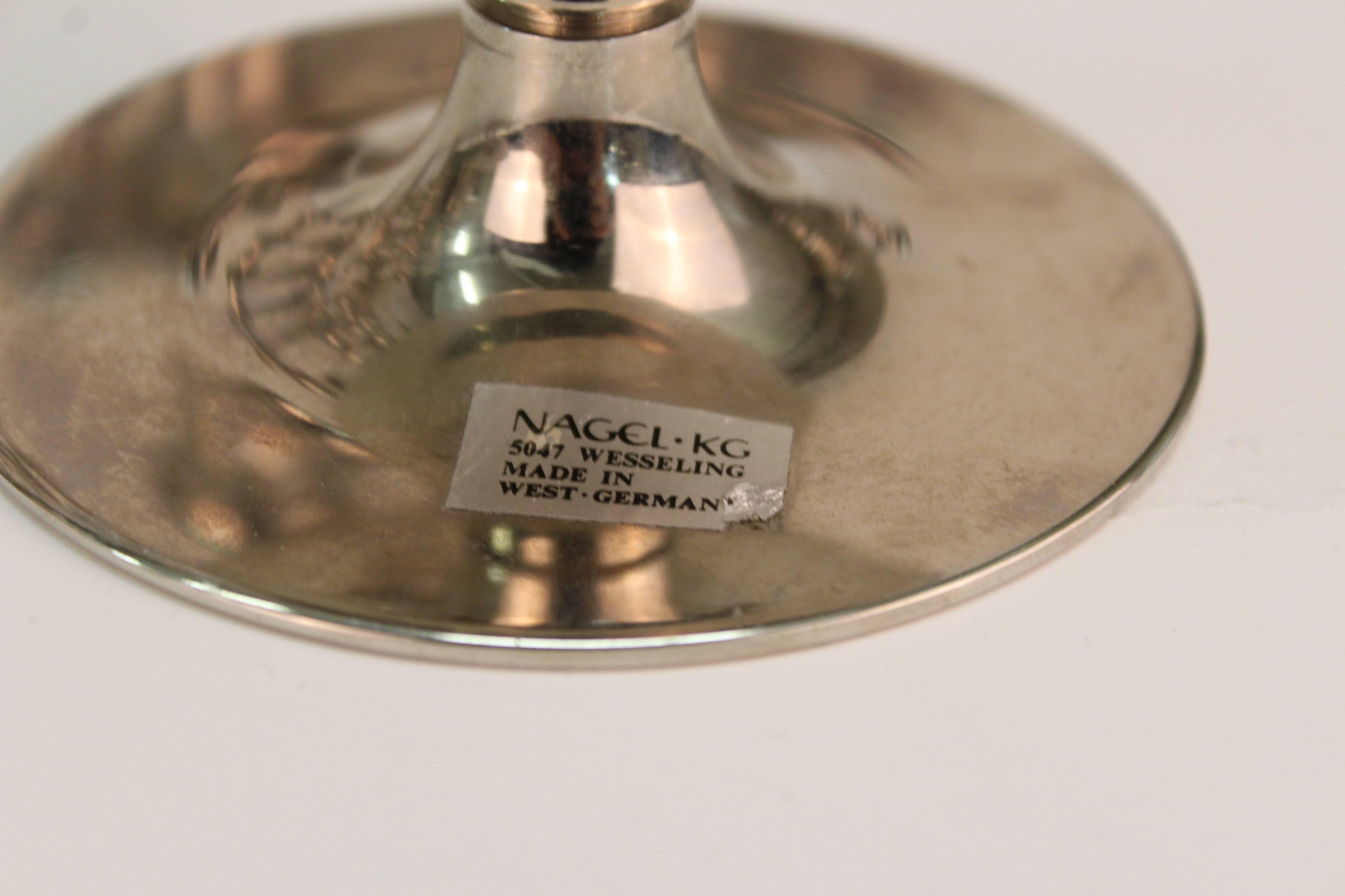 Nagel Co. Polished Chrome German Candleholders 4