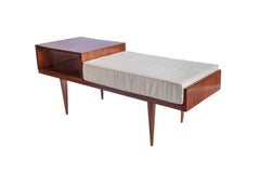 Brazilian Mid-Century Modern Telephone Seat in Jacaranda with Tapered Legs
