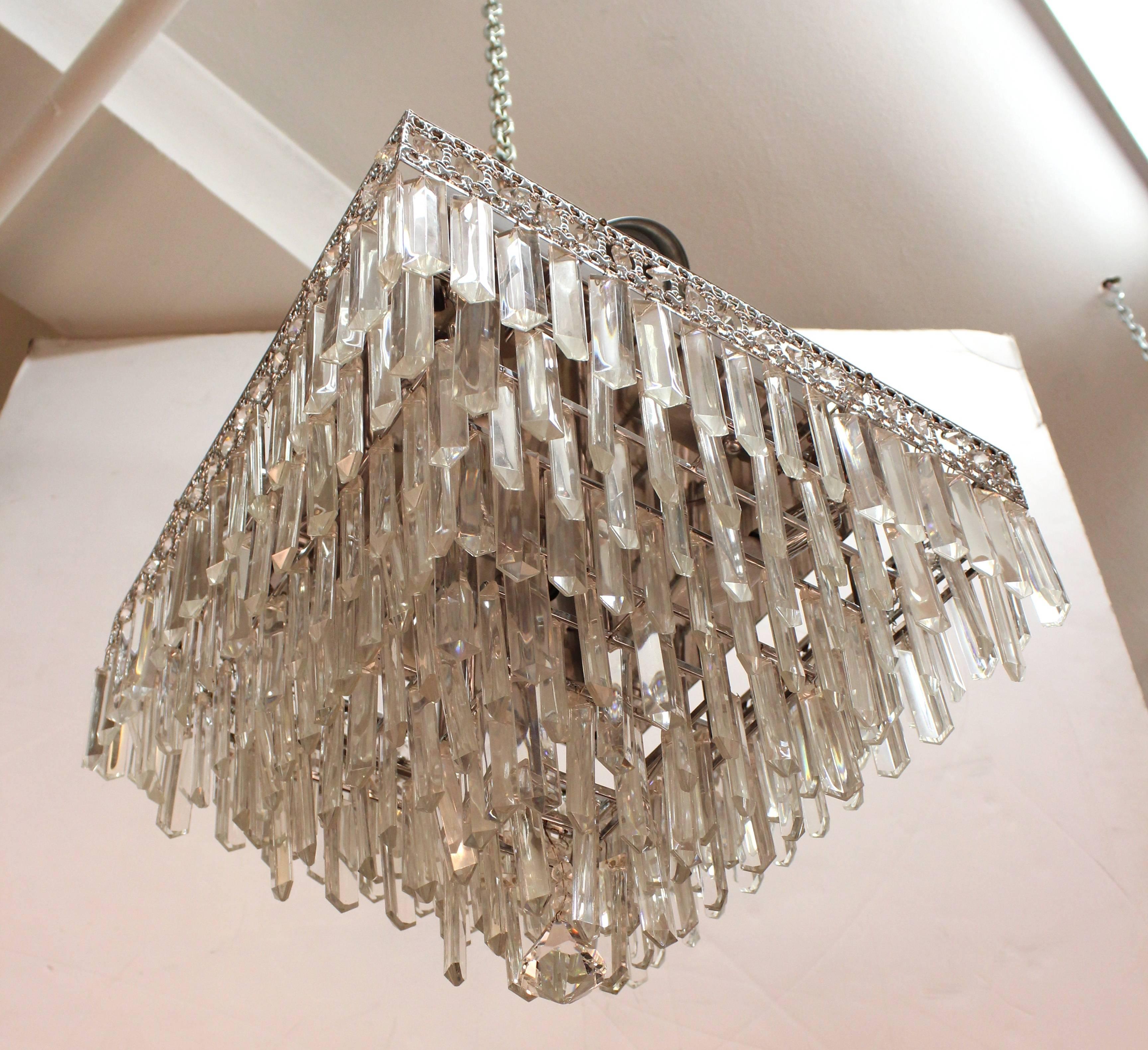 italian murano cut crystal chandelier