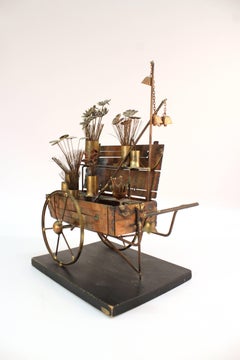 Curtis Jere Flower Cart Sculpture