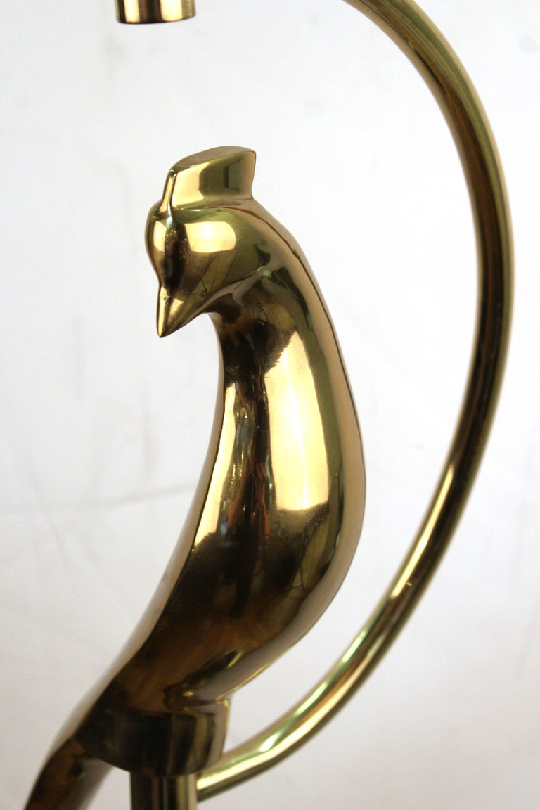 Brass Floor Lamp with Perched Bird at 1stDibs