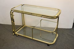 Milo Baughman Style Hollywood Regency Monumental Bar Cart
