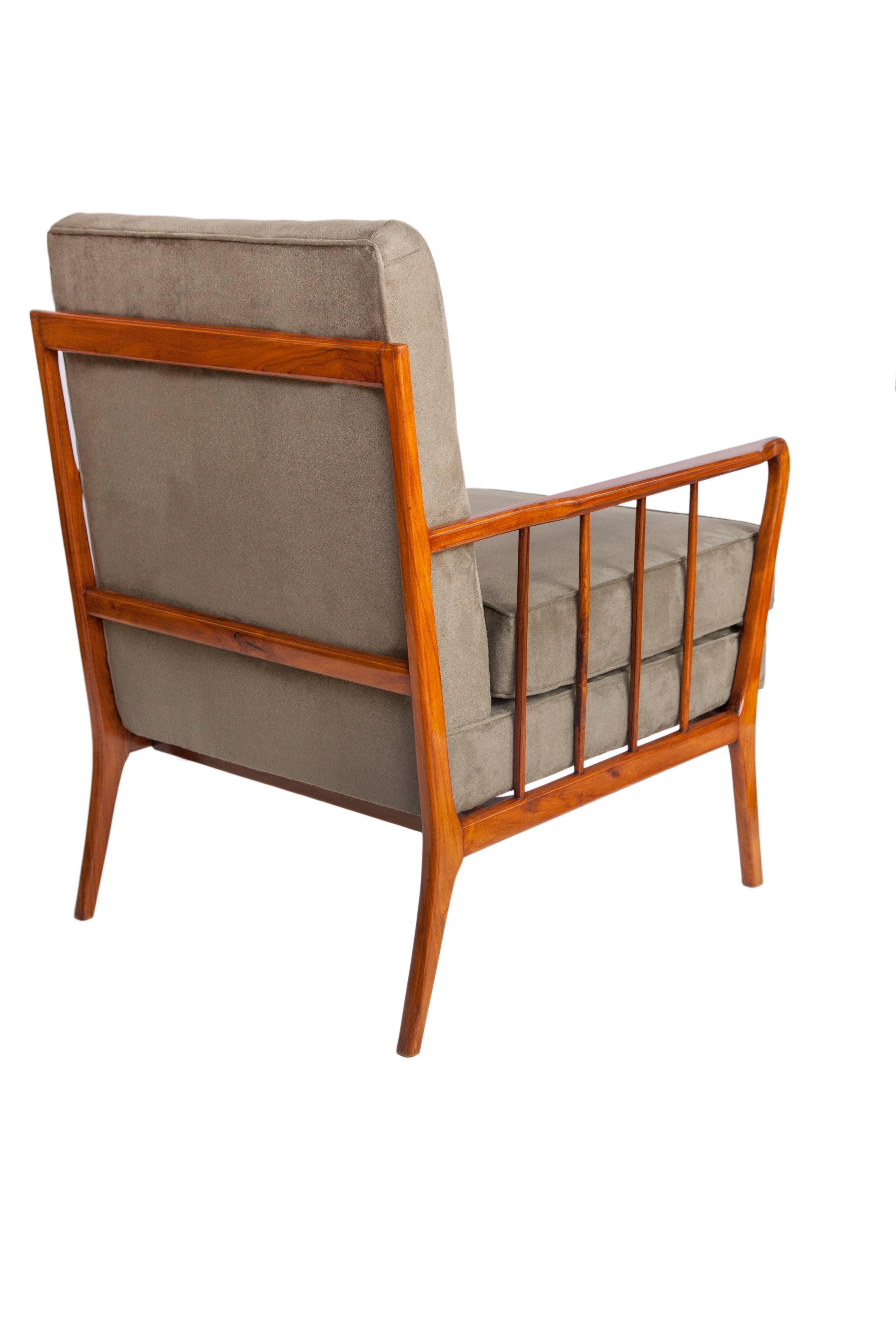 Wood Brazilian Mid-Century Modern Armchairs by Rino Levi