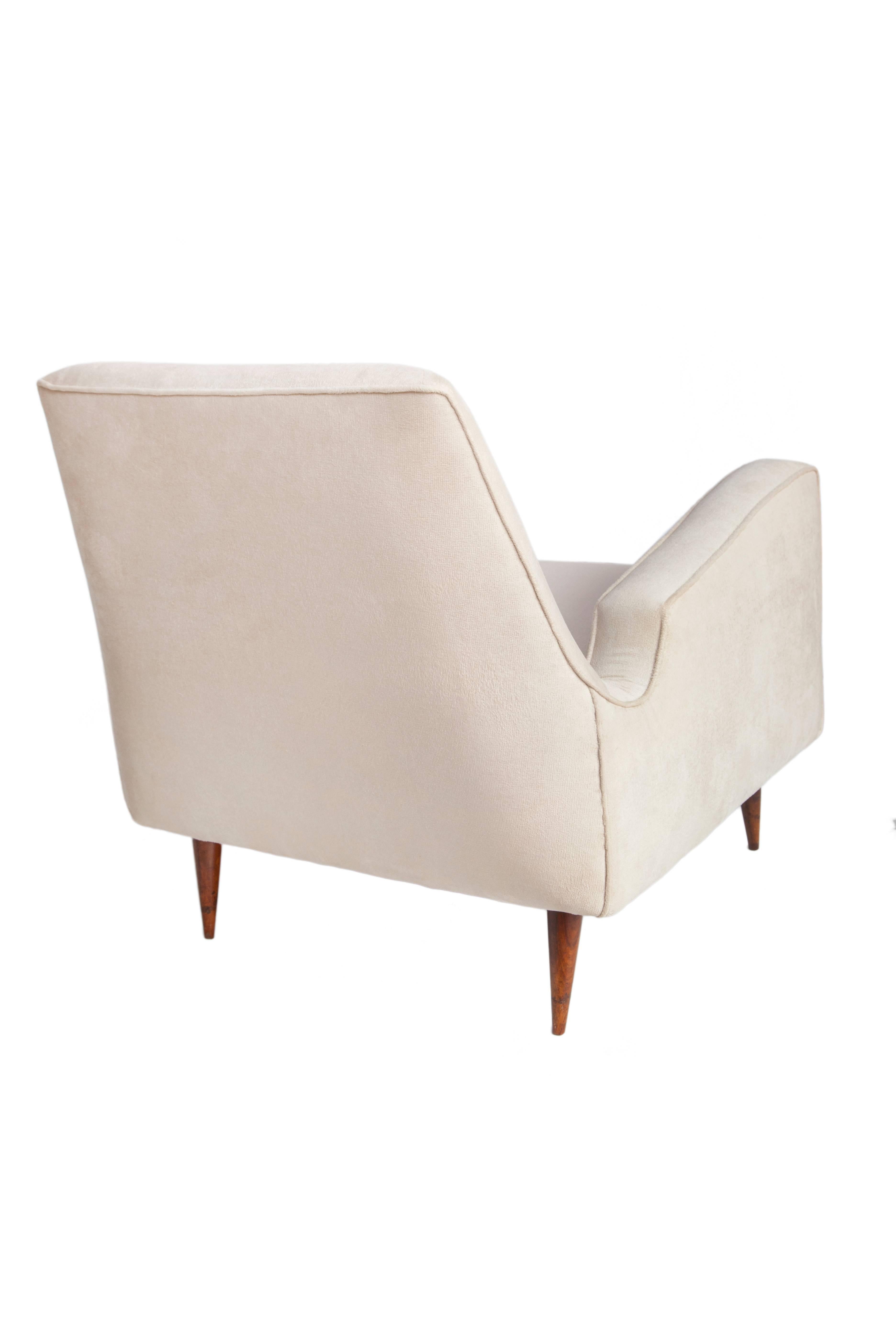 Brazilian Mid-Century Modern Armchairs in Artificial Suede 2