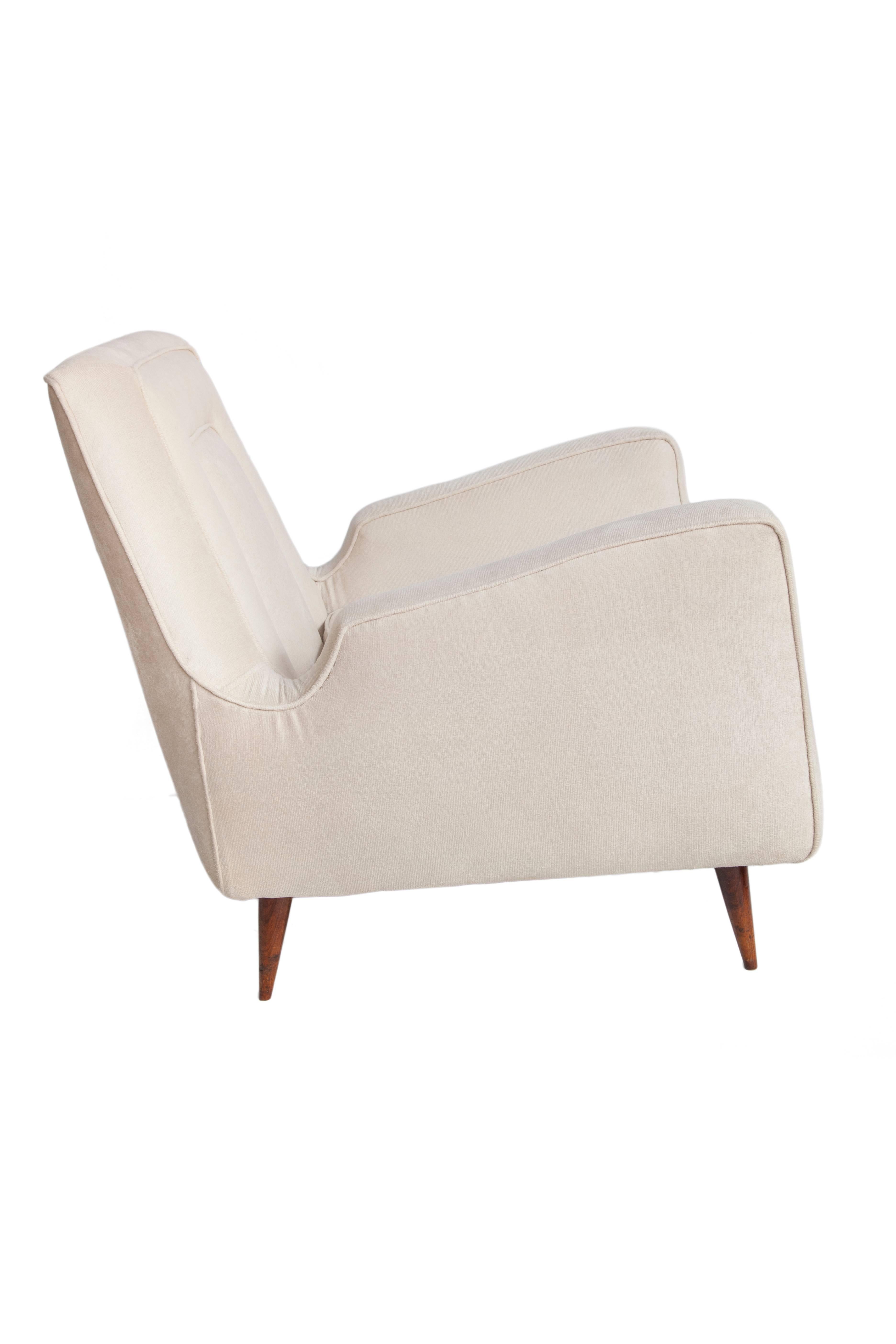 Brazilian Mid-Century Modern Armchairs in Artificial Suede 1