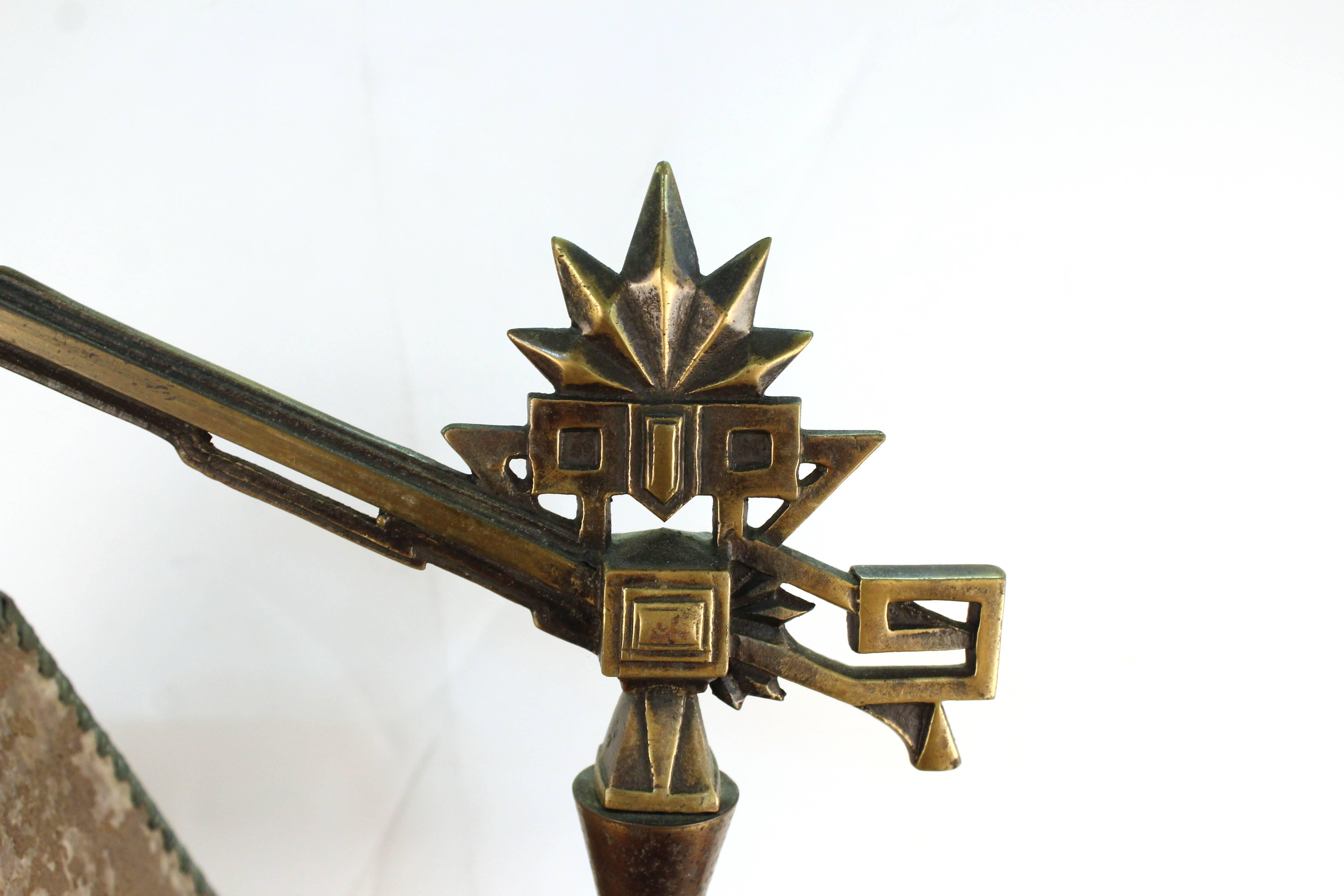 Art Deco Floor Lamp with Mica Shade In Good Condition In Astoria, NY