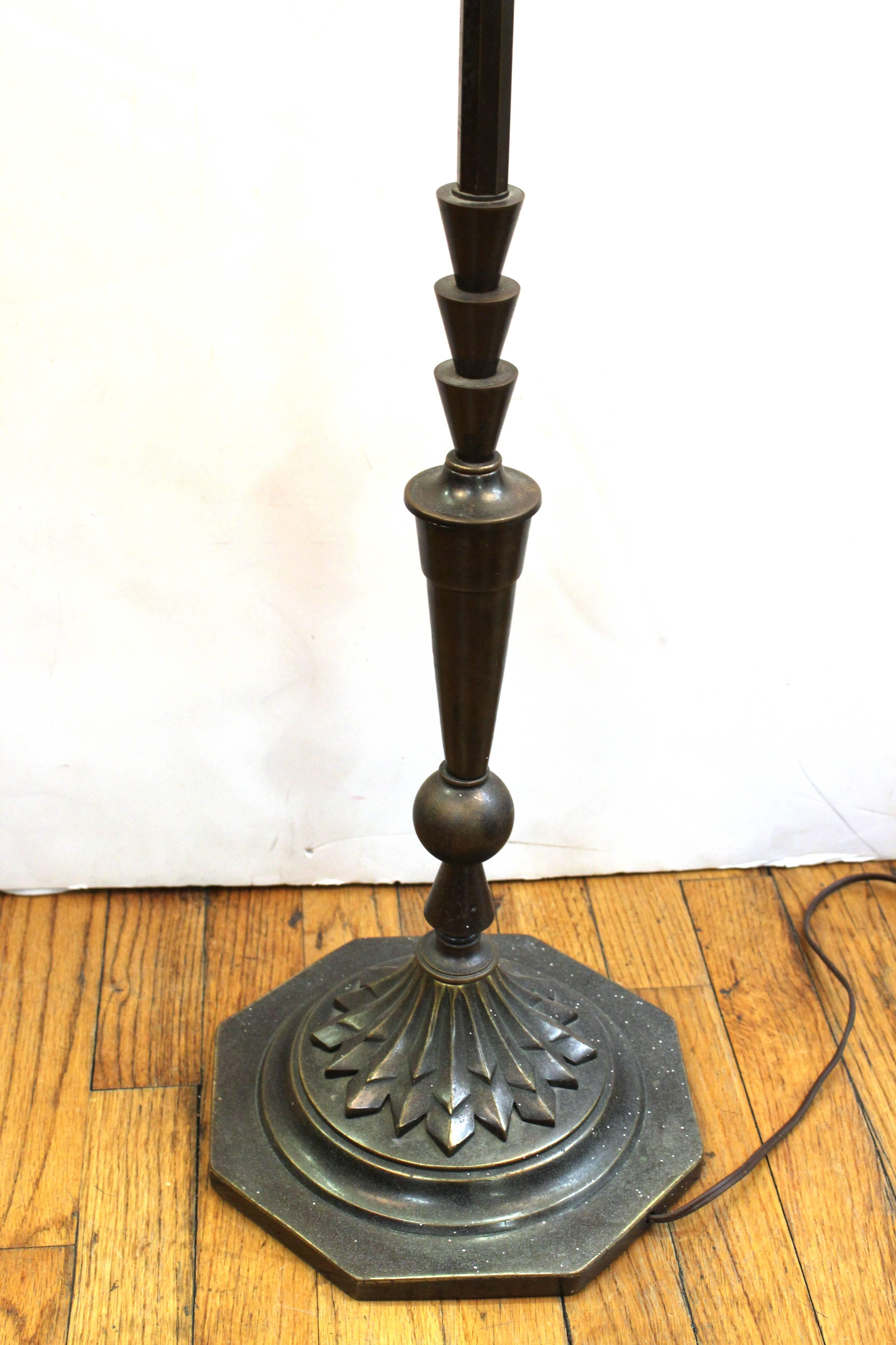 Art Deco Floor Lamp with Mica Shade 1