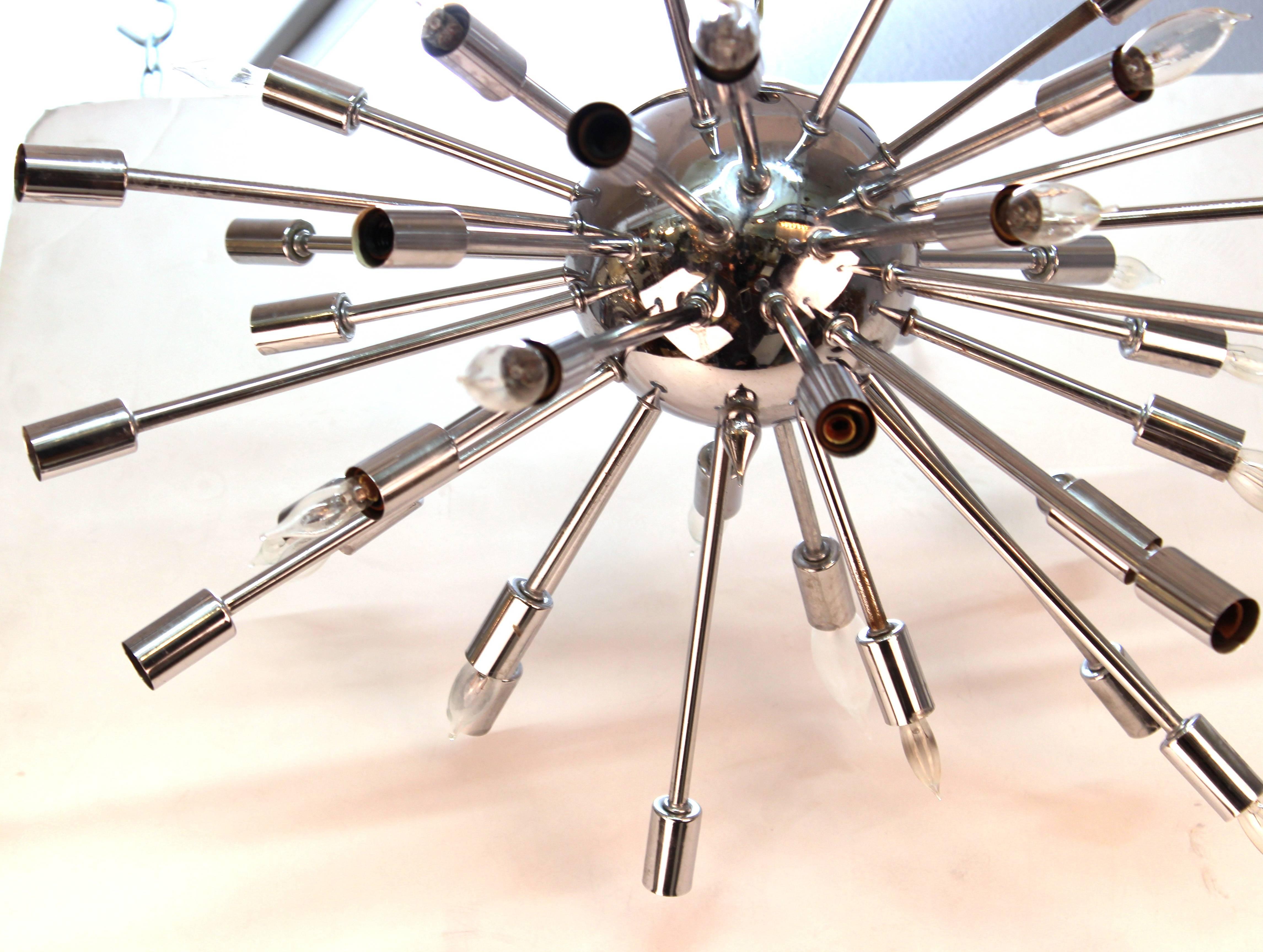 Mid-Century Modern Chrome Sputnik Chandelier In Good Condition In New York, NY