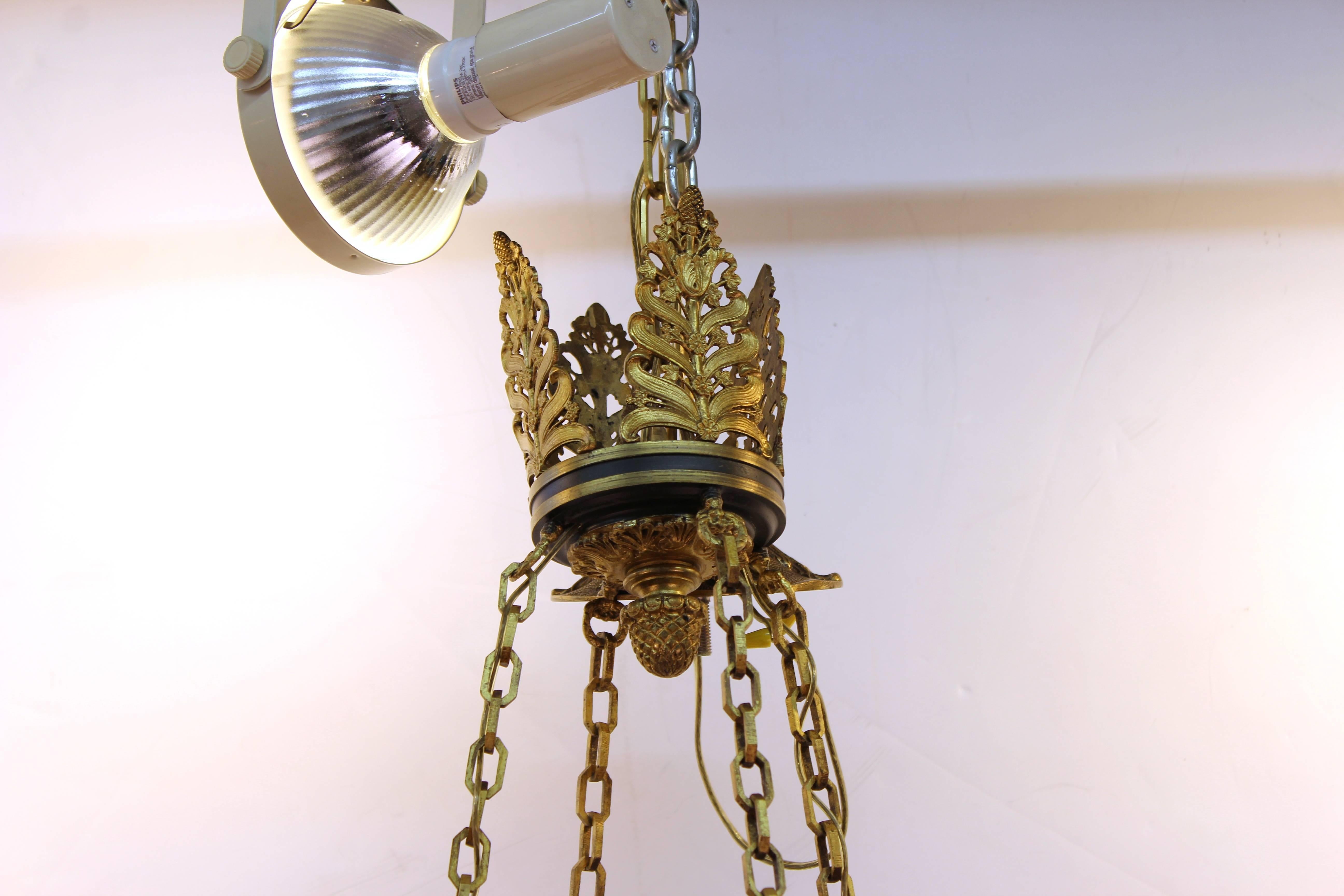 French Empire Nine Light Chandelier  In Good Condition In New York, NY