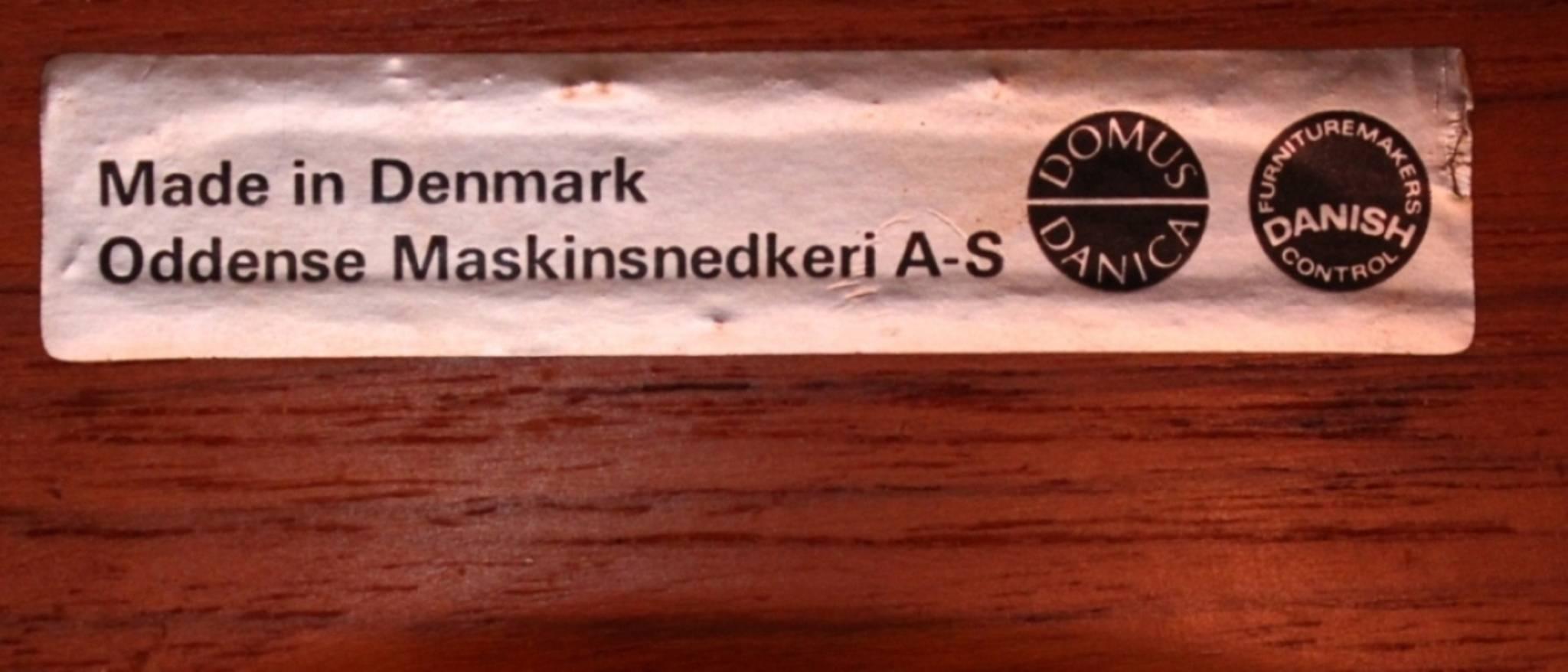 Danish Modern Erik Buch for Oddense Maskinsnedkeri Stool in Teak with Labels 2