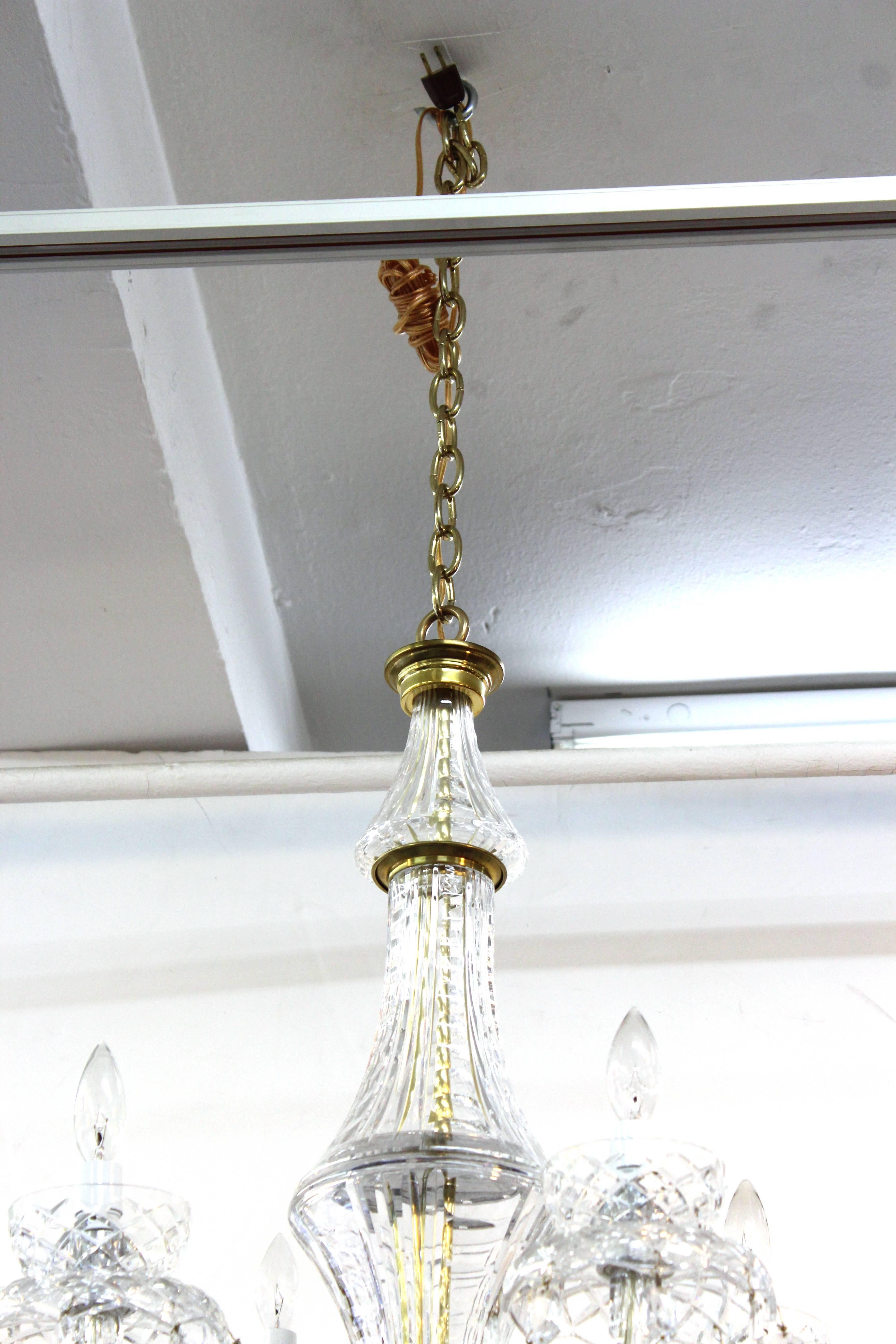 20th Century Waterford Crystal Lamp with Cut Droplets