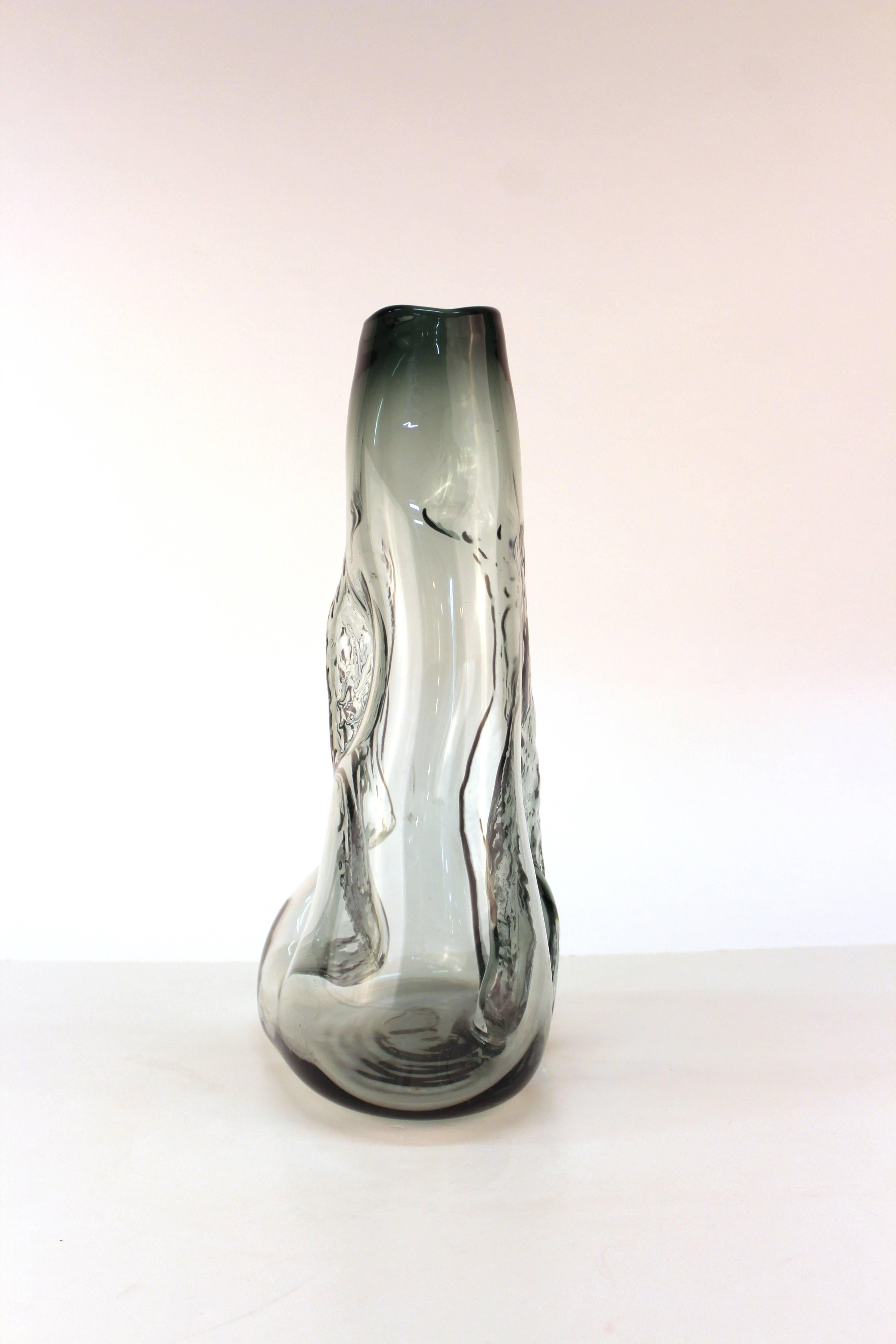American Free-Form Blown Glass Vase by Don Shepherd