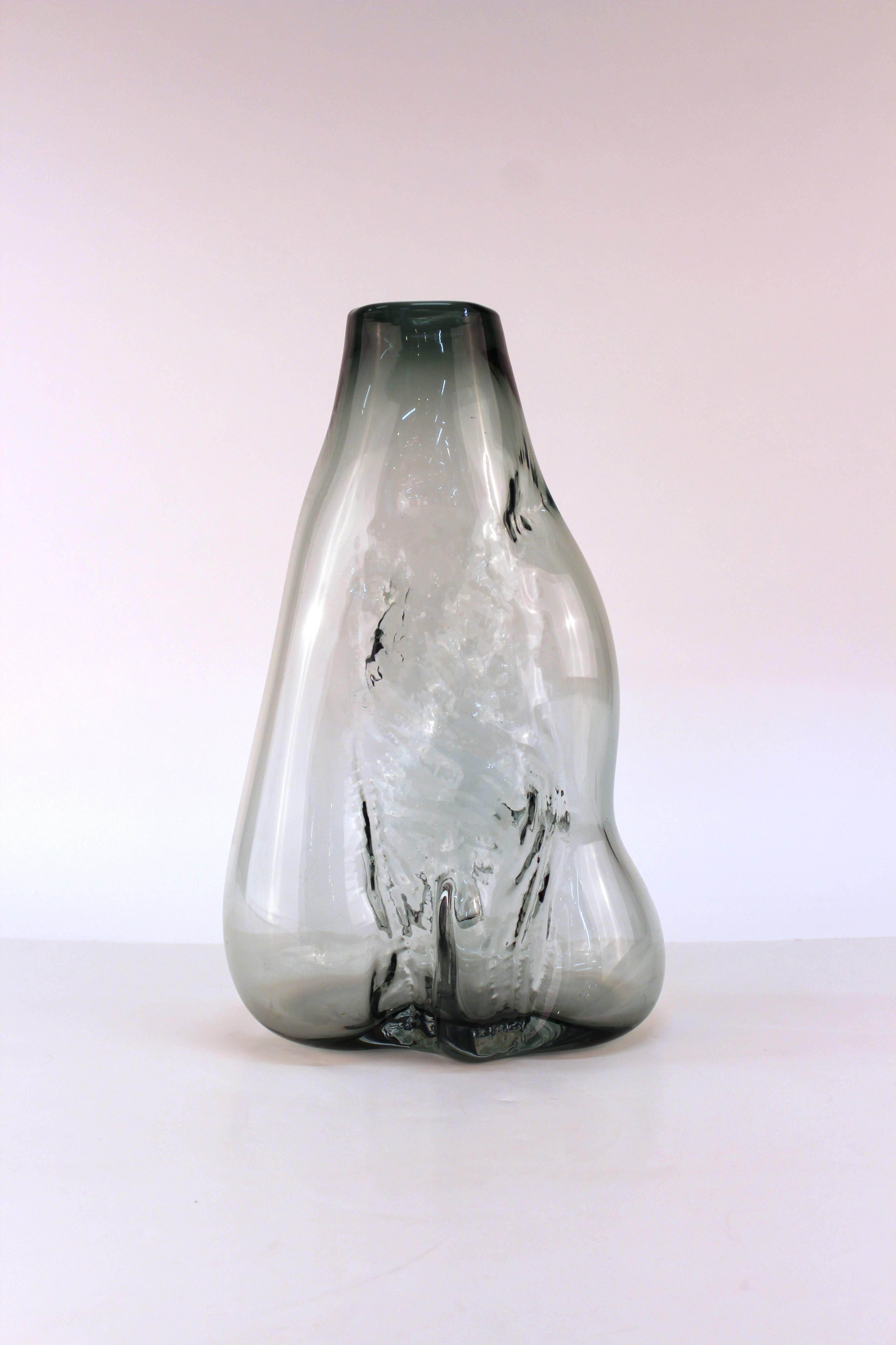 Mid-Century Modern Free-Form Blown Glass Vase by Don Shepherd