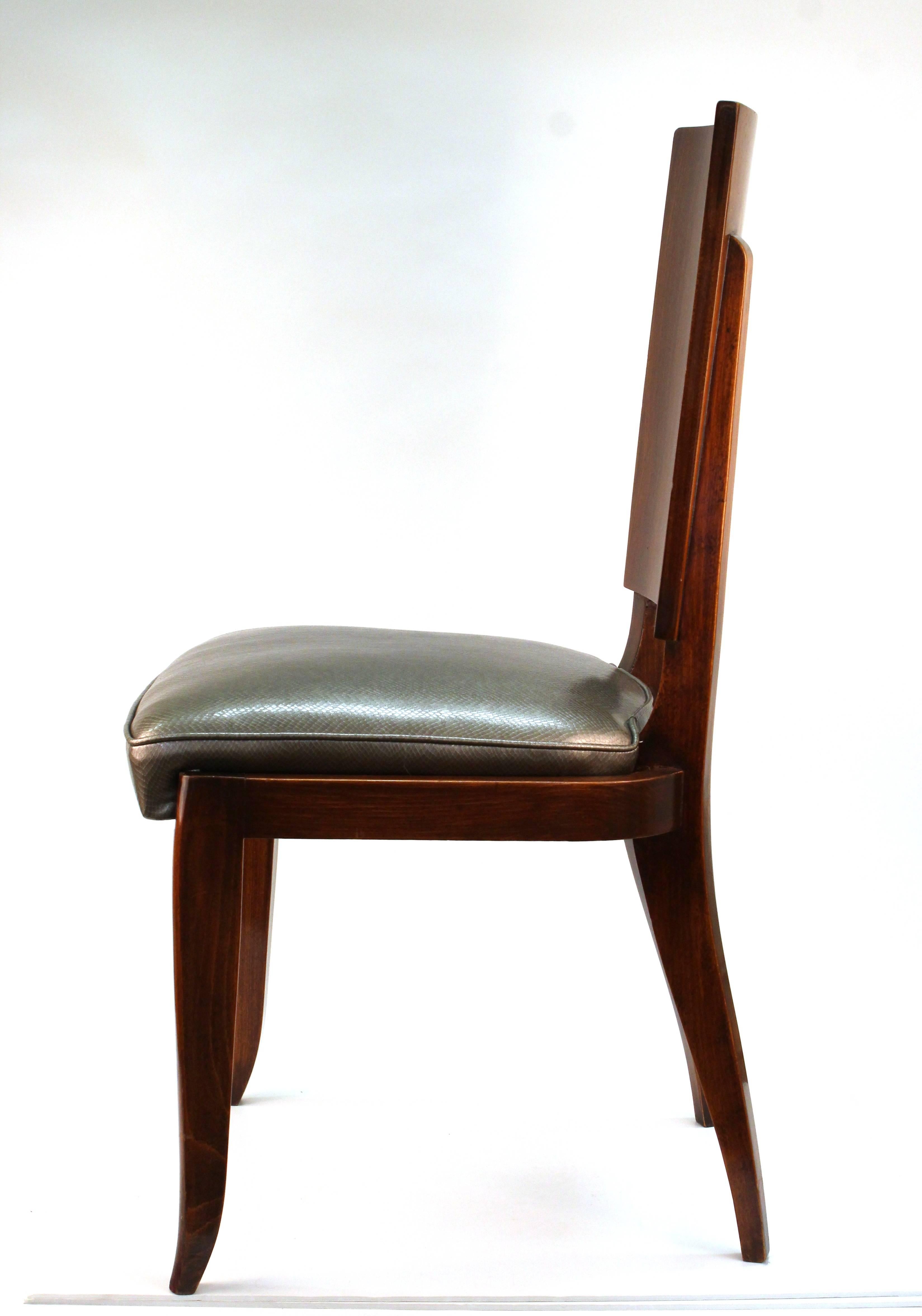 Mid-20th Century Art Deco Rosewood Dining Chairs, Set of Six