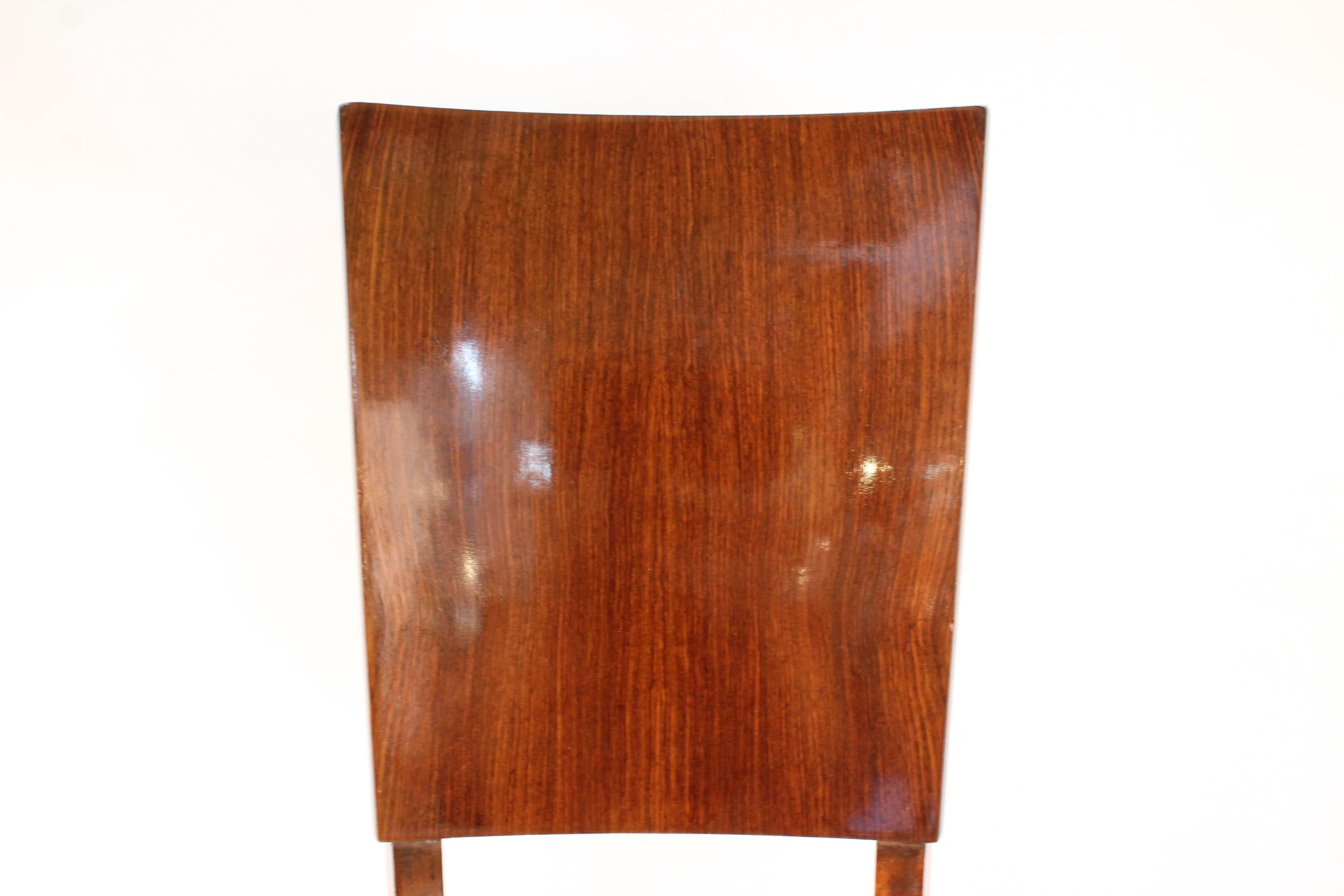 Art Deco Rosewood Dining Chairs, Set of Six In Good Condition In New York, NY