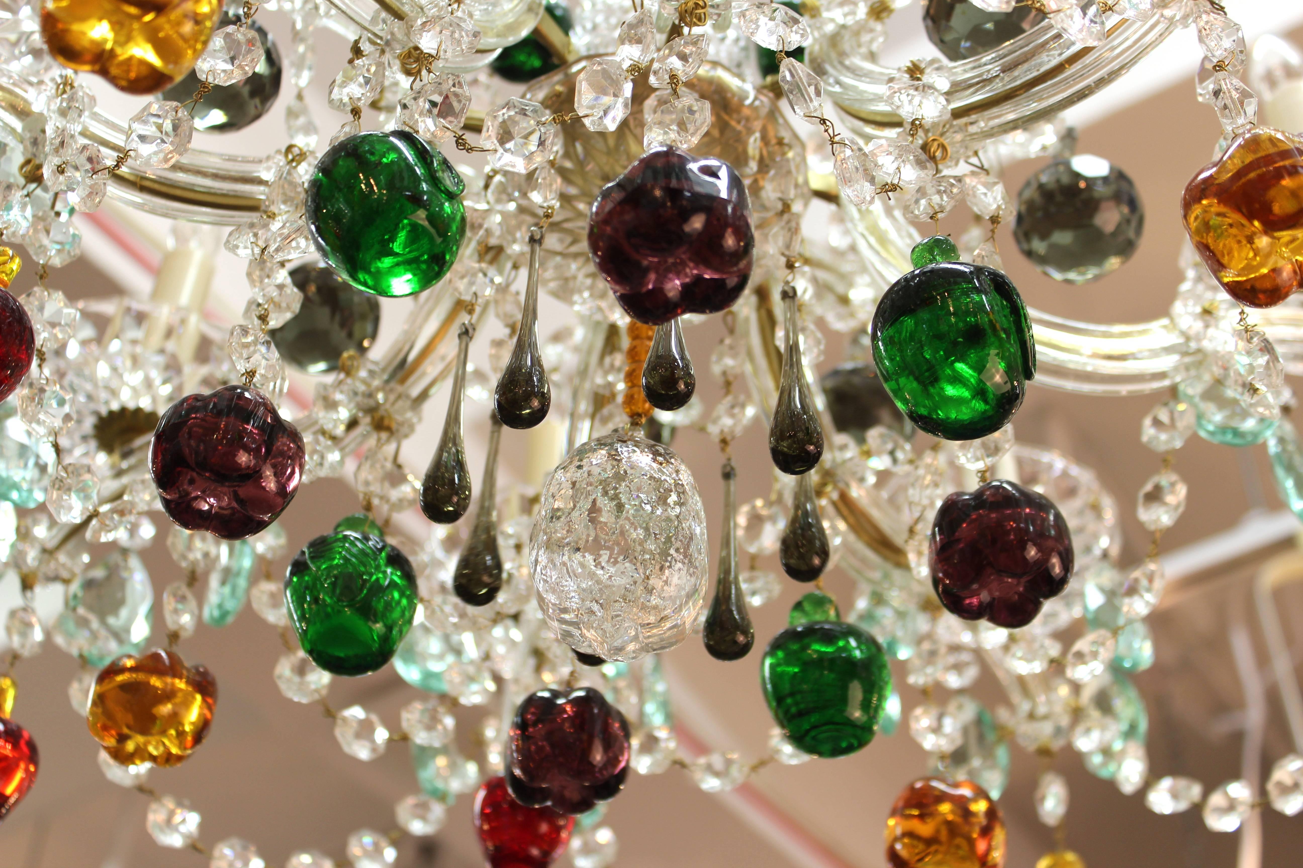 20th Century Mid-Century Maria Theresa Chandelier with Fruit Crystals