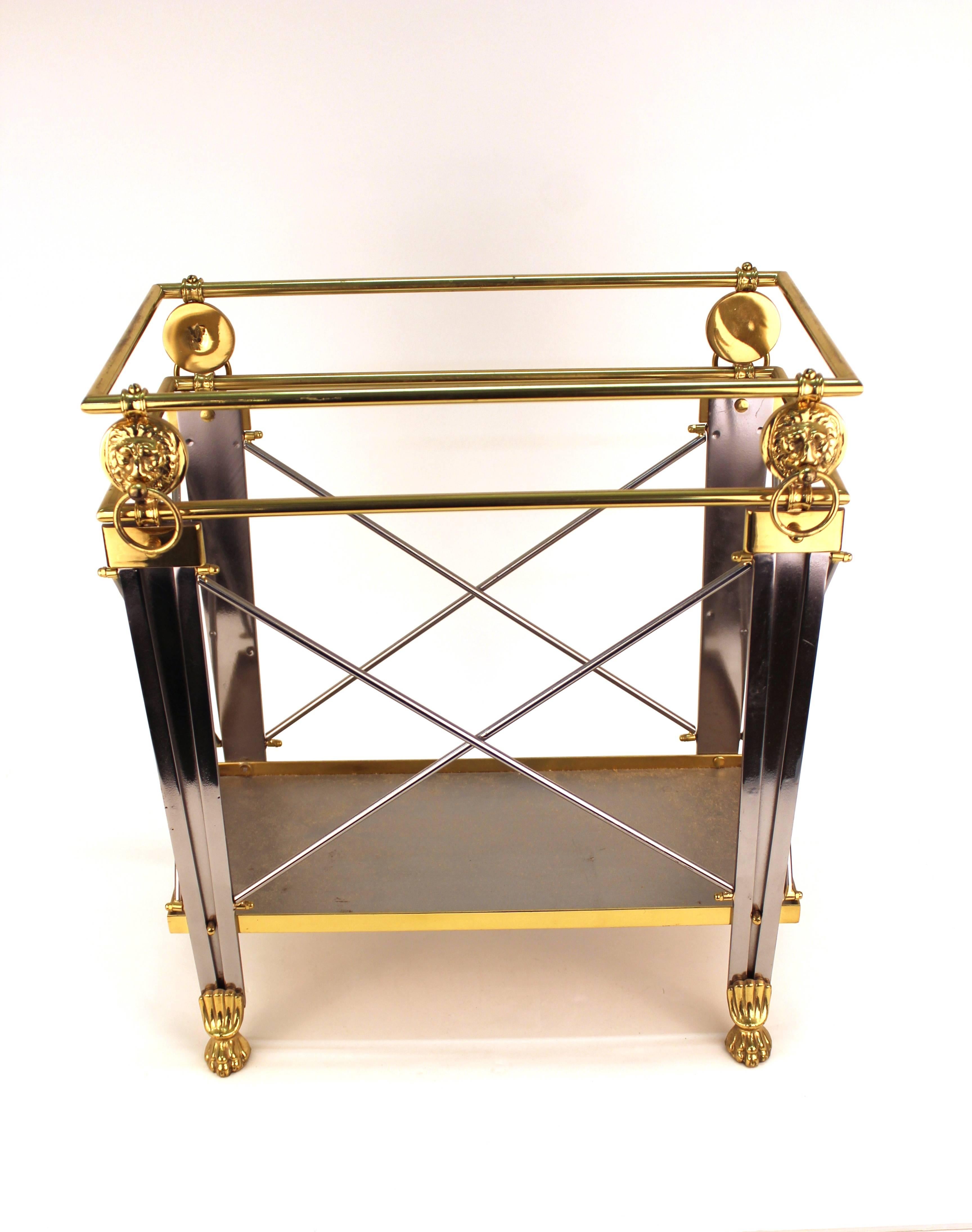 MidCentury Magazine Holder in Brass and Metal at 1stDibs brass magazine holder, mid century