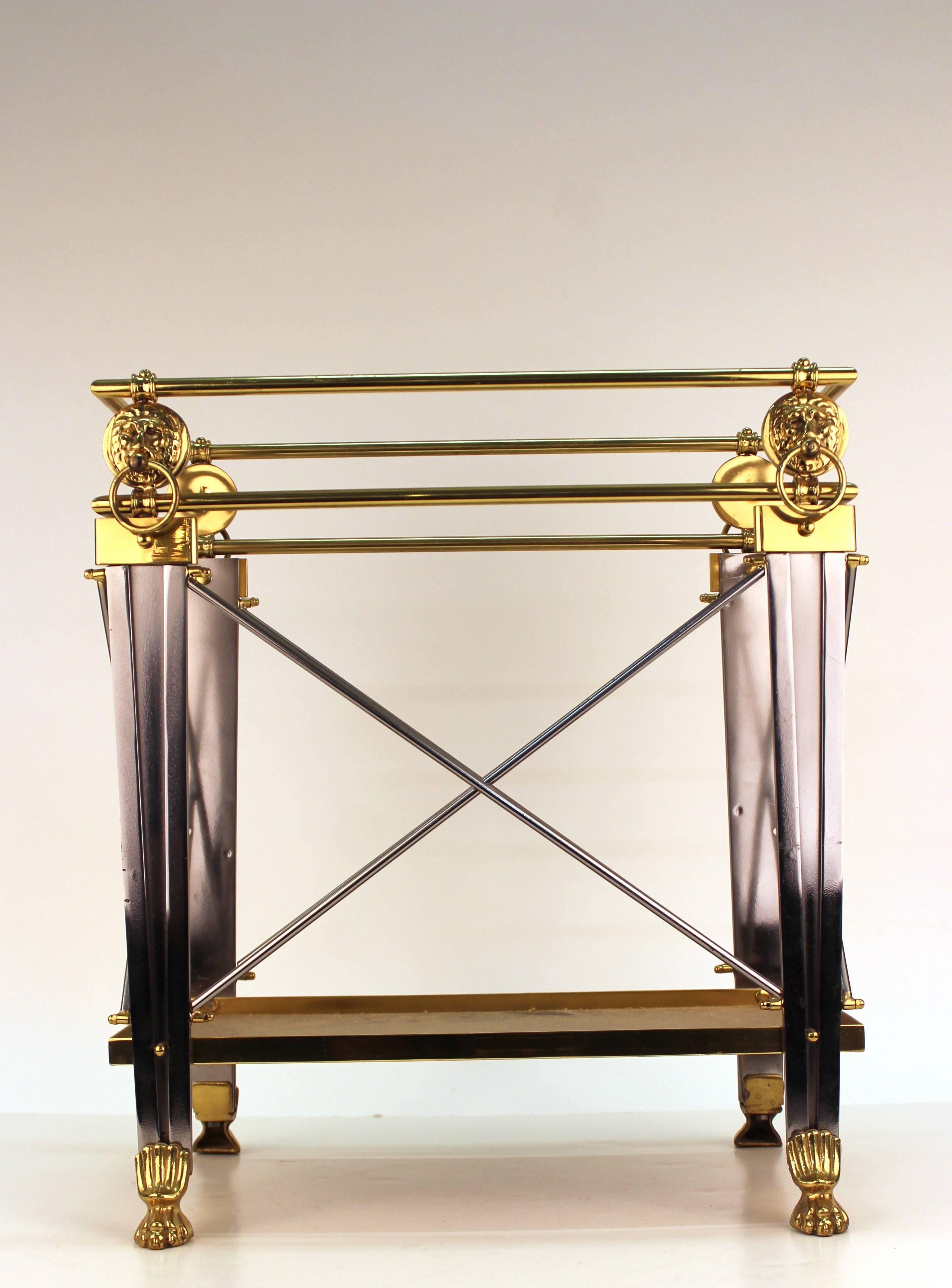 MidCentury Magazine Holder in Brass and Metal at 1stDibs brass magazine holder, mid century