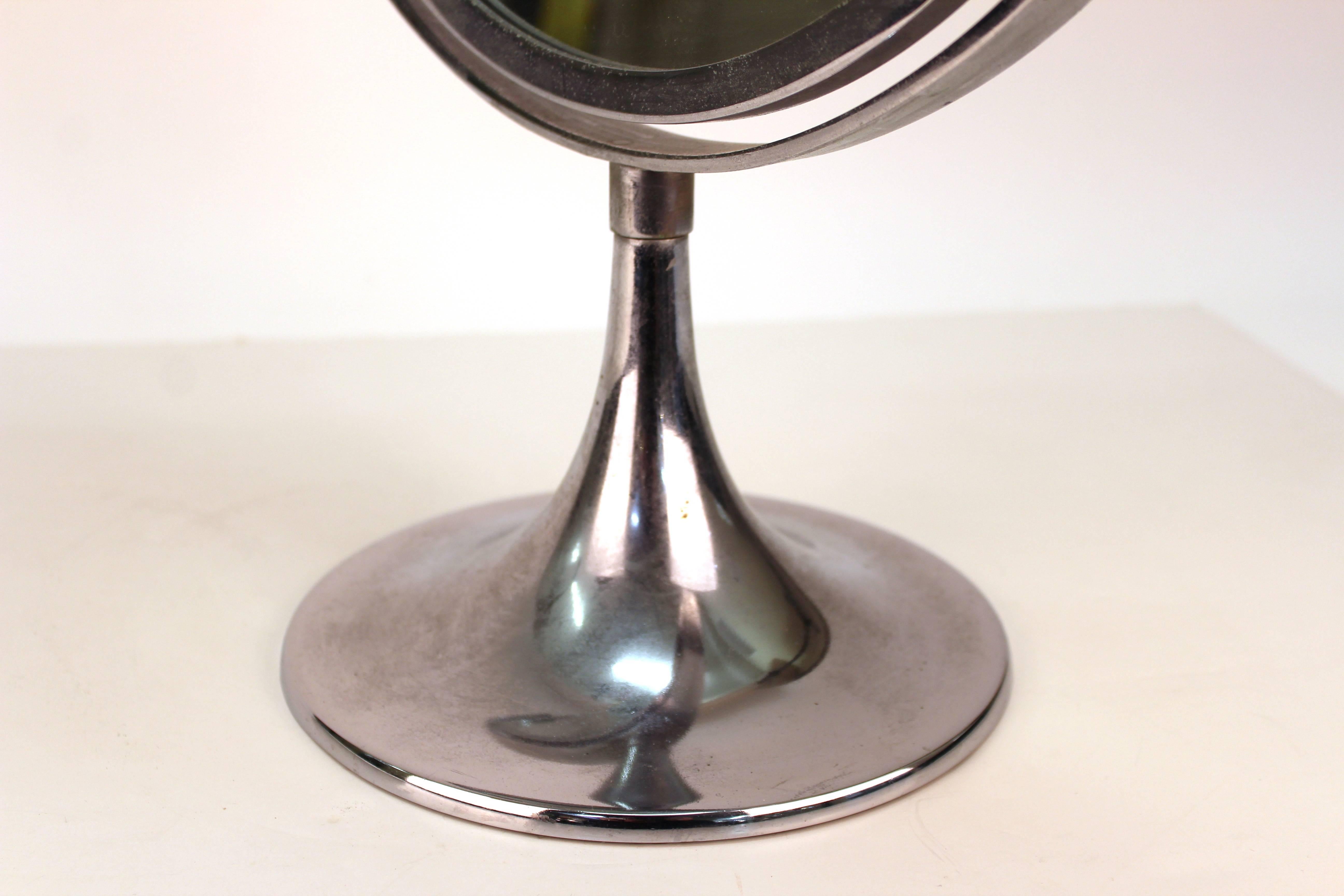 20th Century Mid-Century Oval Counter-top Vanity Mirror