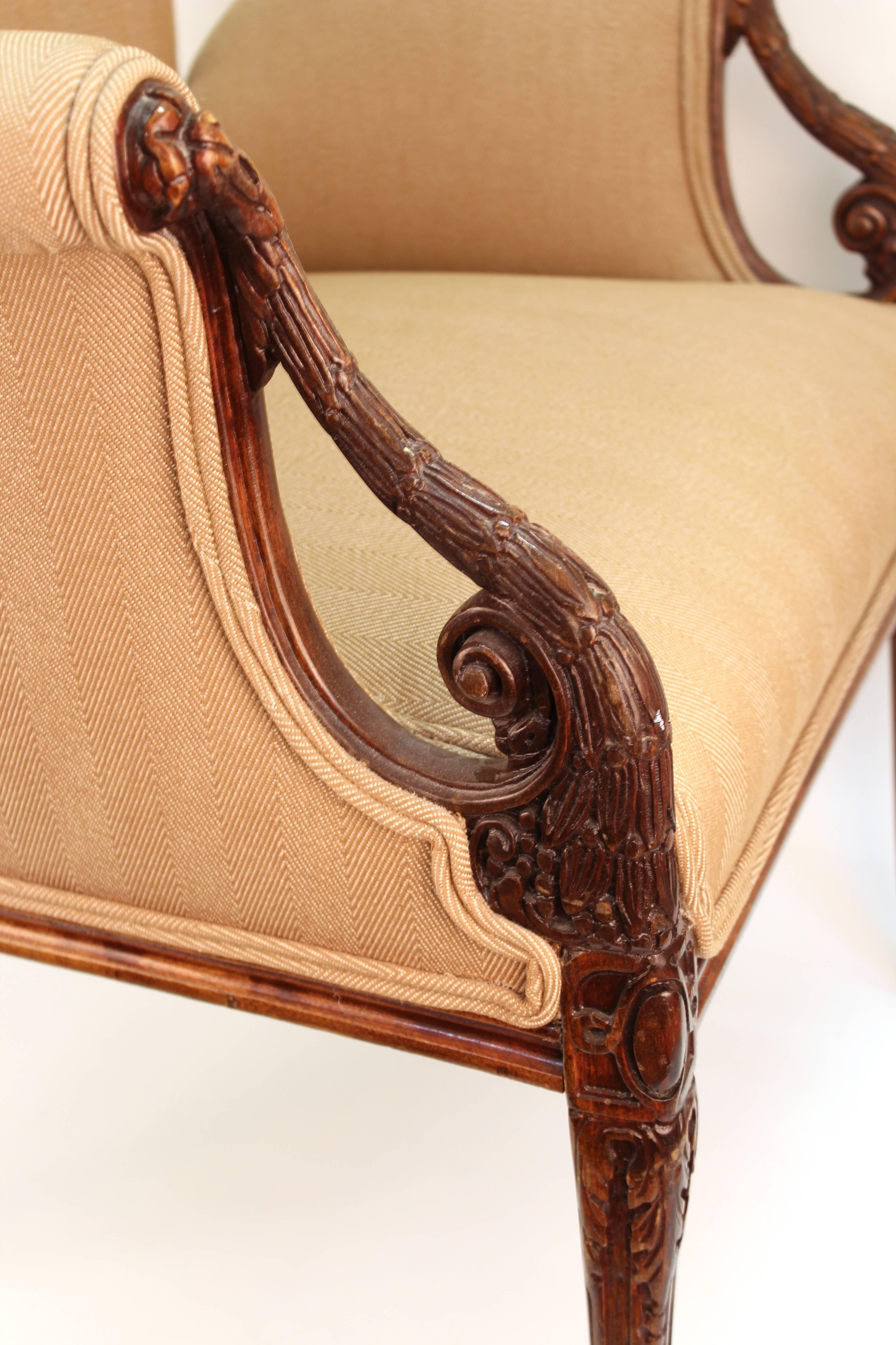 American Neoclassical Style Grosfeld House Butterfly Armchairs