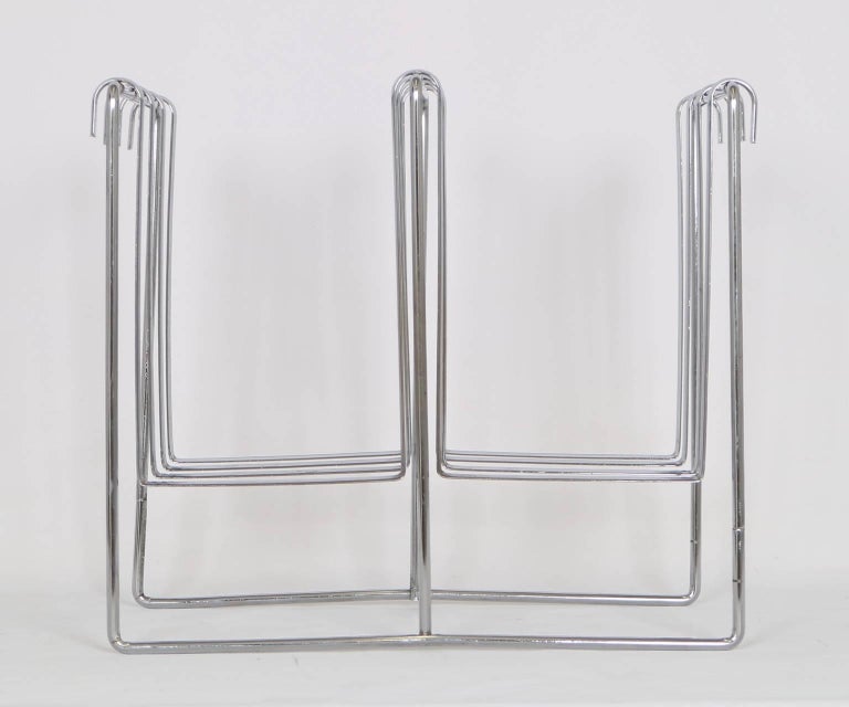 Milo Baughman Chrome Magazine Rack at 1stDibs
