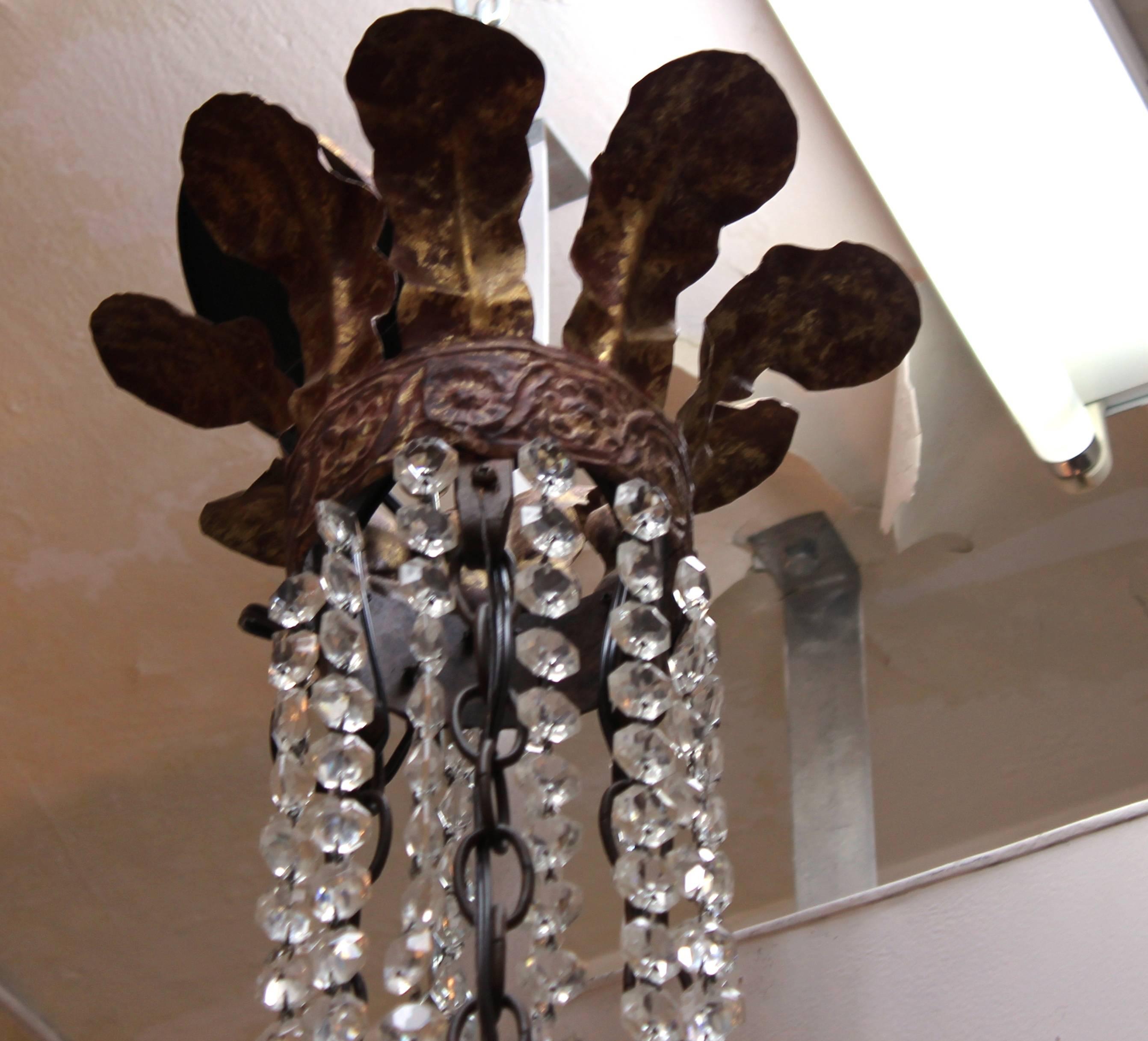 20th Century 19th Century Style Chandelier with Candle-cupped Hidden Sockets