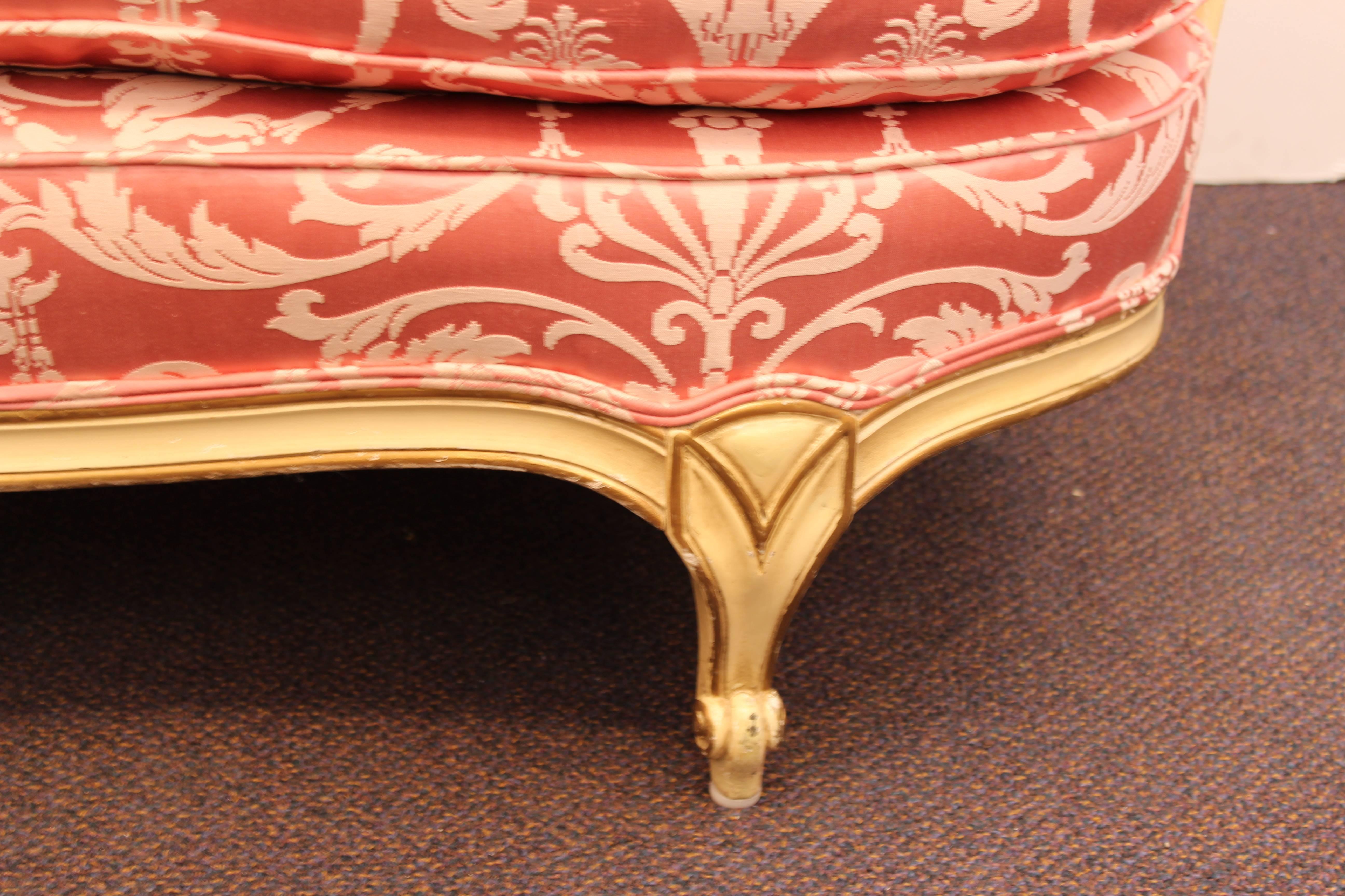 Neoclassical Style Settees in Pink Jacquard 3