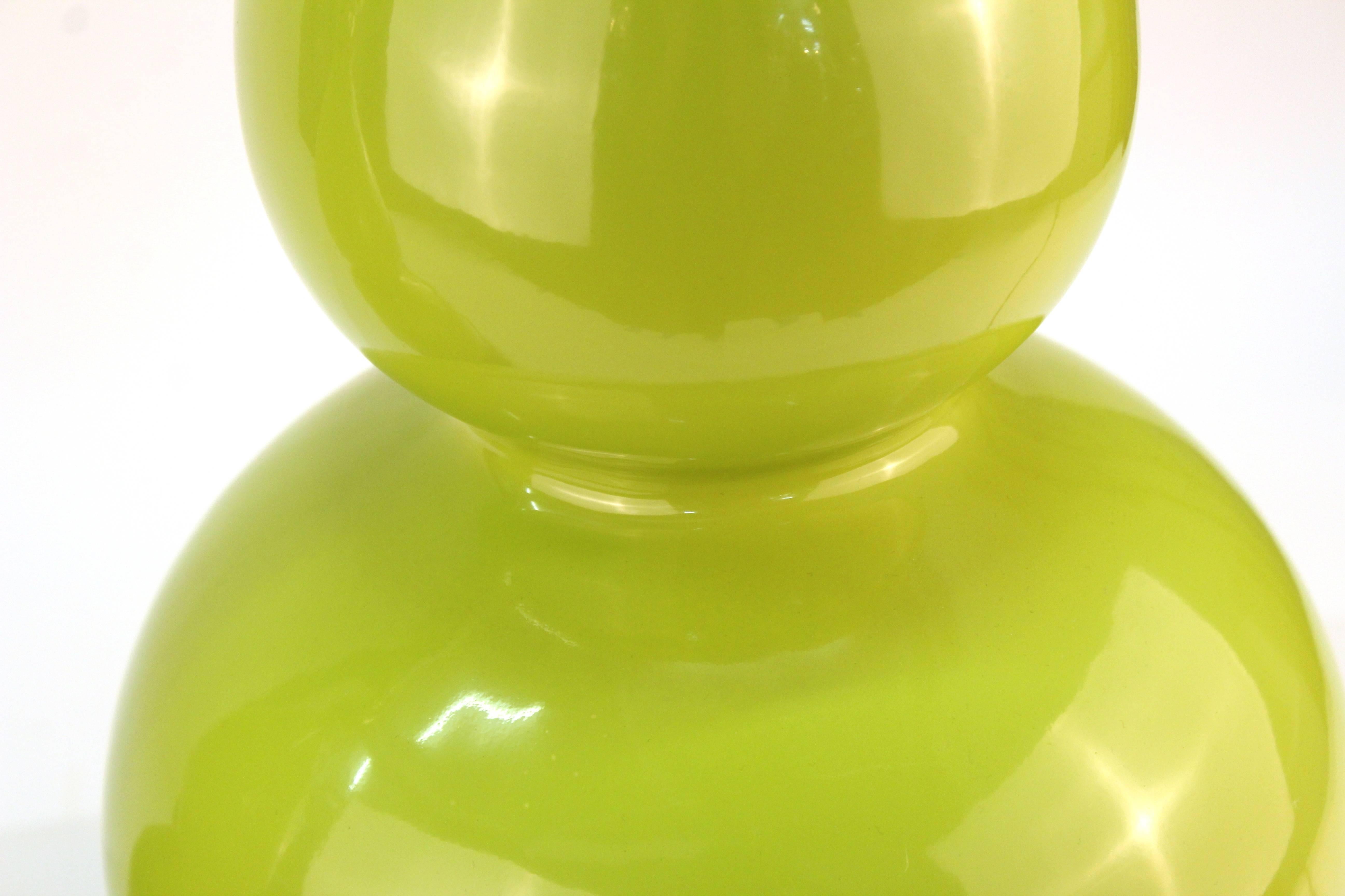 Hollywood Regency Style Light Green Table Lamps In Good Condition In Astoria, NY
