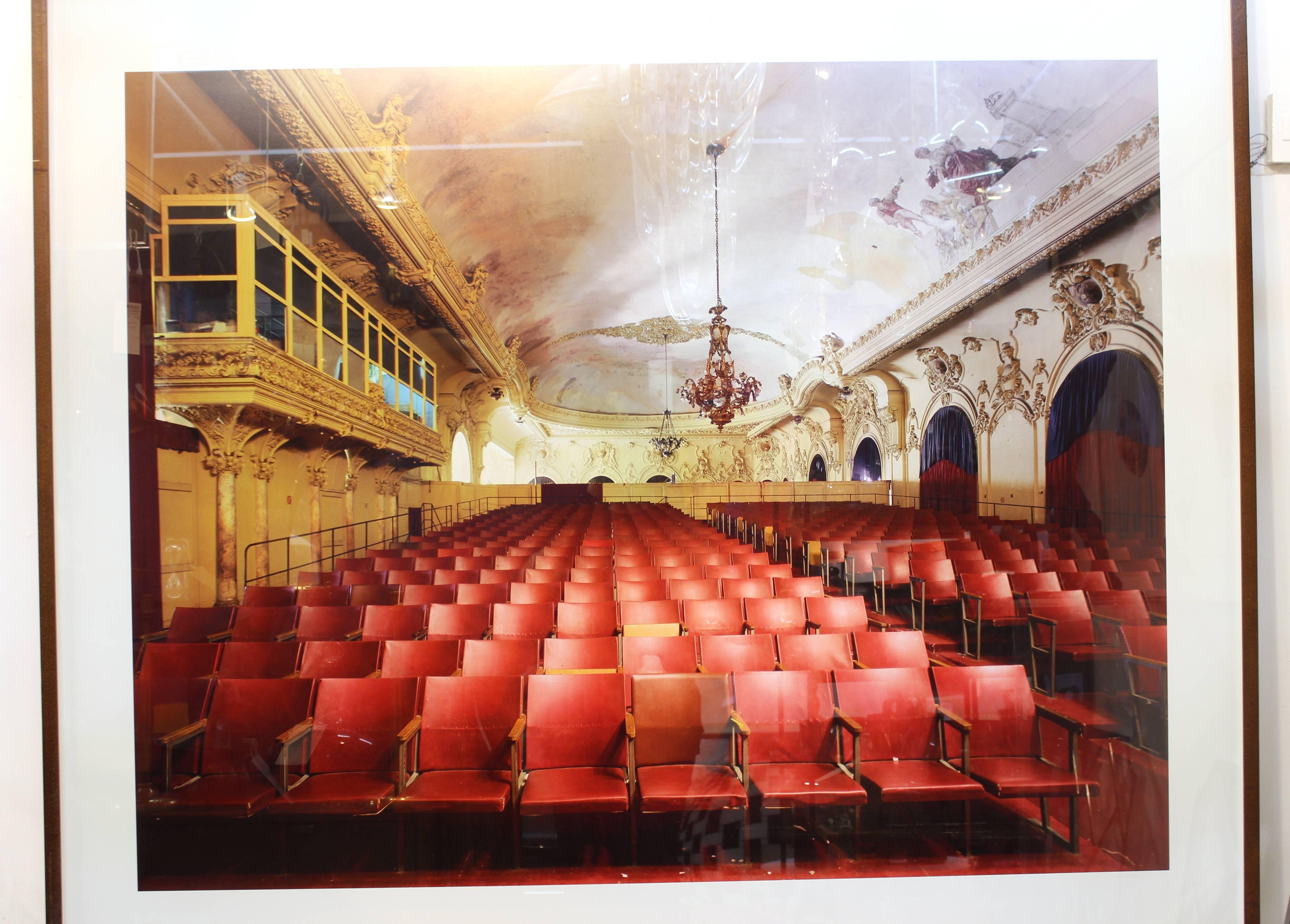 Robert Polidori color photograph titled 'Sala Alejo Carpentier, Gran Teatro de la Habana, Habana Vieja, Havana.' Taken in Havana, Cuba in 2000. Framed in dark stained wood. Some wear to the frame but in good condition. Edition of 10.