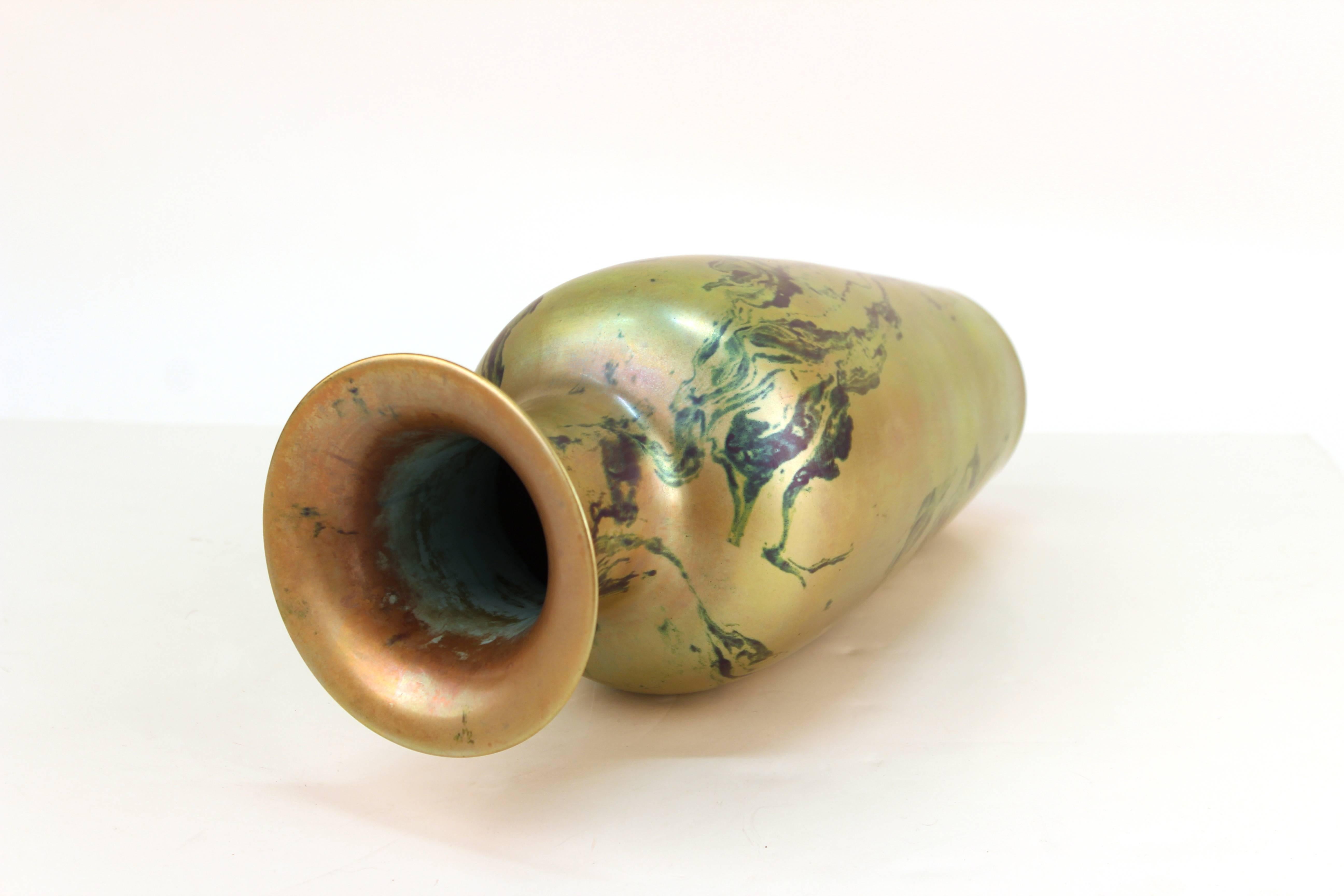 Art Nouveau Zsolnay Pecs Luster Vase
