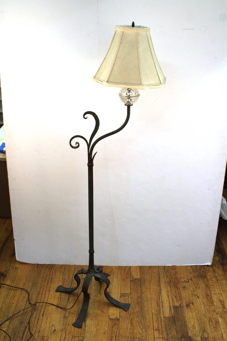 MidCentury Modern Wrought Iron Standing Lamp For Sale at 1stdibs