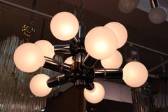 Atomic Age Two-Tiered Molecular Chandelier in Chrome