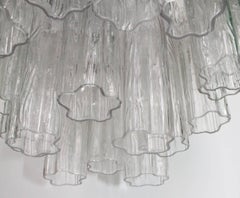Midcentury Venini Style Tronchi Chandelier in Chrome and Glass