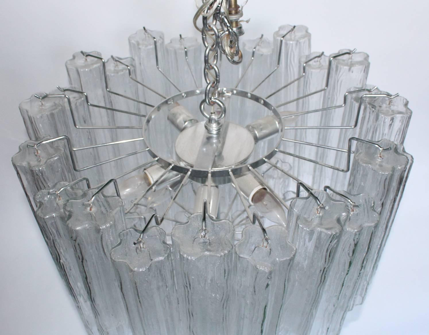 Mid-Century Modern Venini Style Tronchi Chandelier In Good Condition In New York, NY
