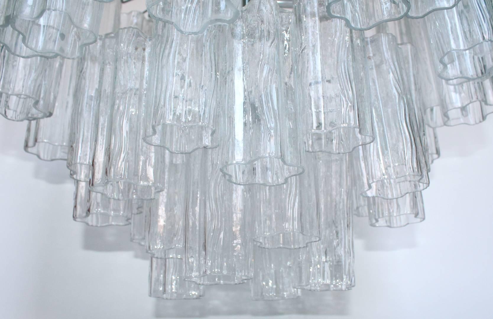 Italian Mid-Century Modern Venini Style Tronchi Chandelier