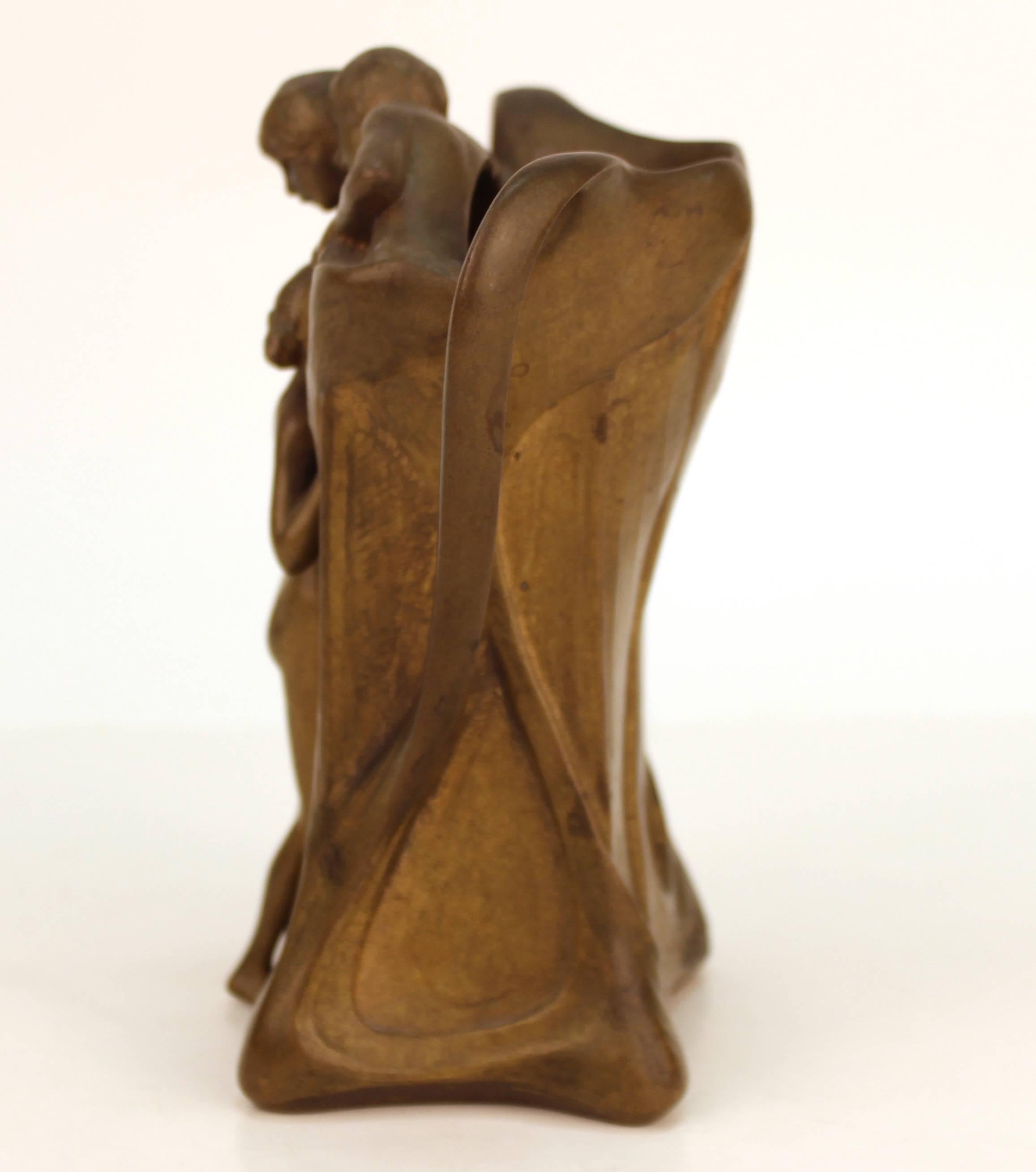 Jugendstil Austrian Art Nouveau Babka Signed Bronze Vase