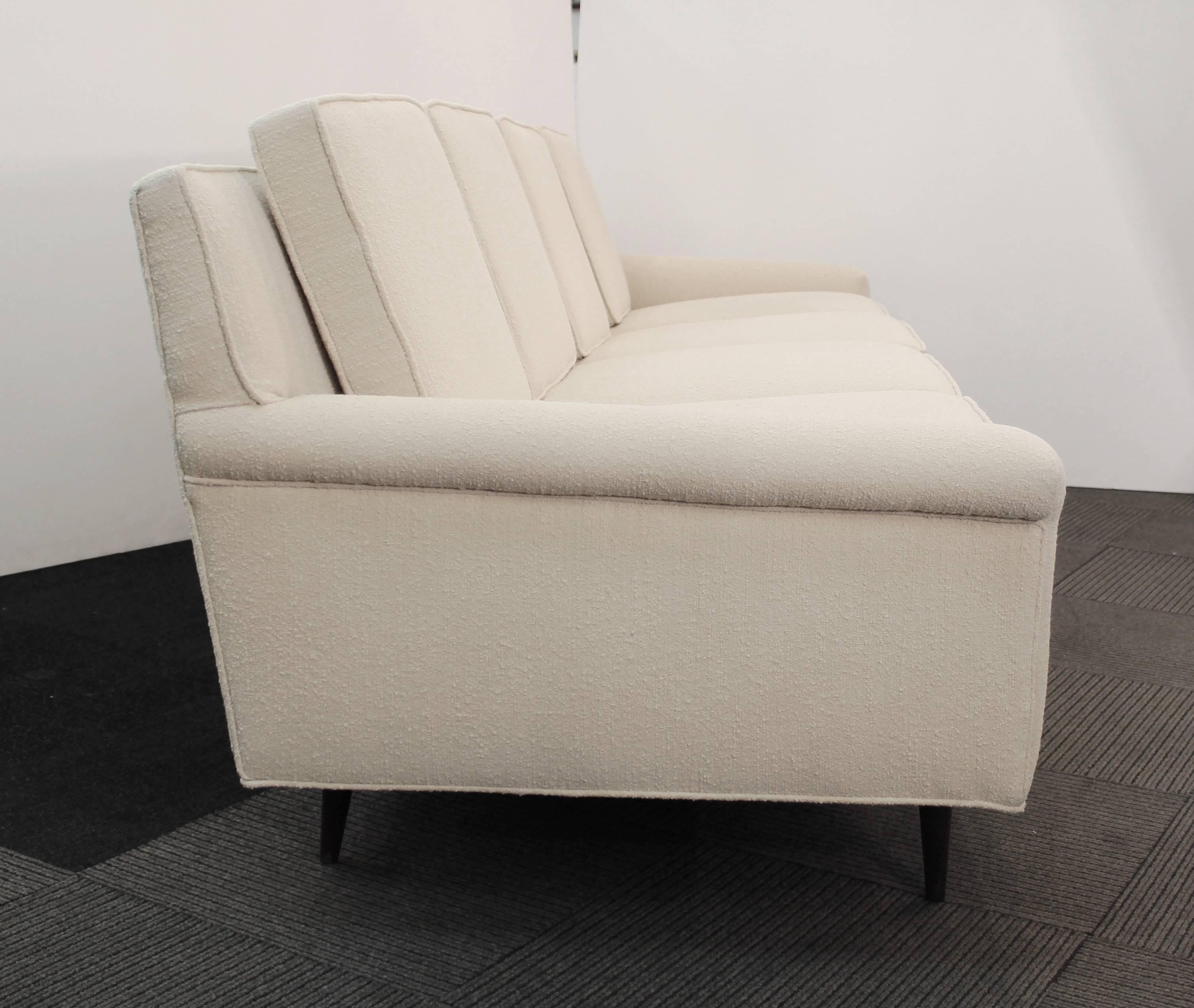 Mid-Century Modern Thayer Coggin Sofa in Off-White Boucle Fabric