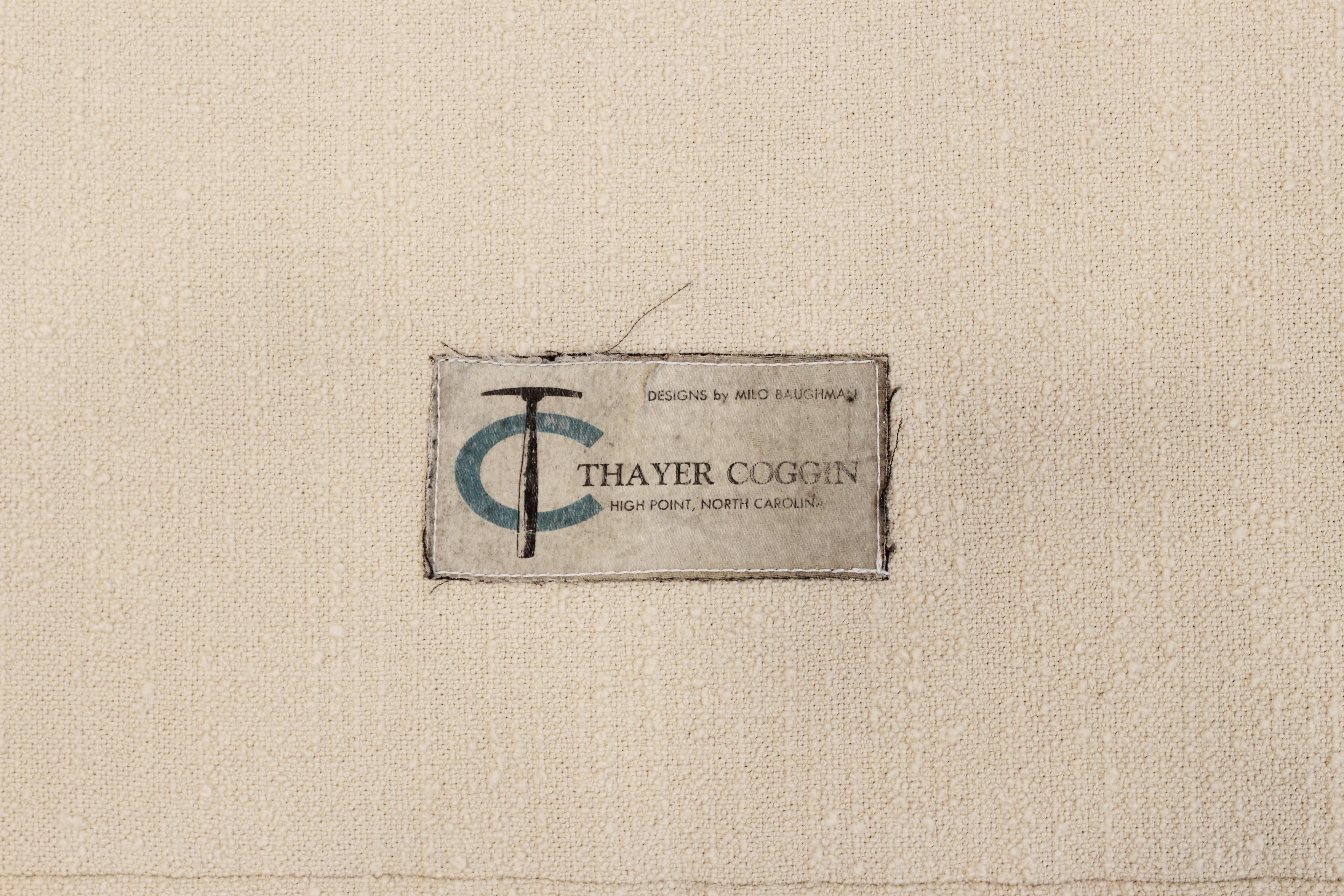 Bouclé Thayer Coggin Sofa in Off-White Boucle Fabric
