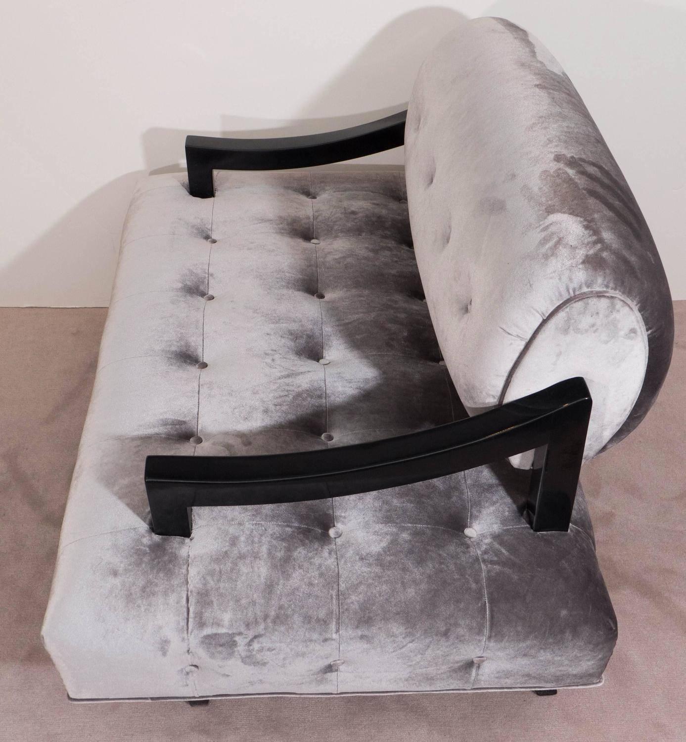 Textile Oversized Asian Inspired Lounge Chair by James Mont