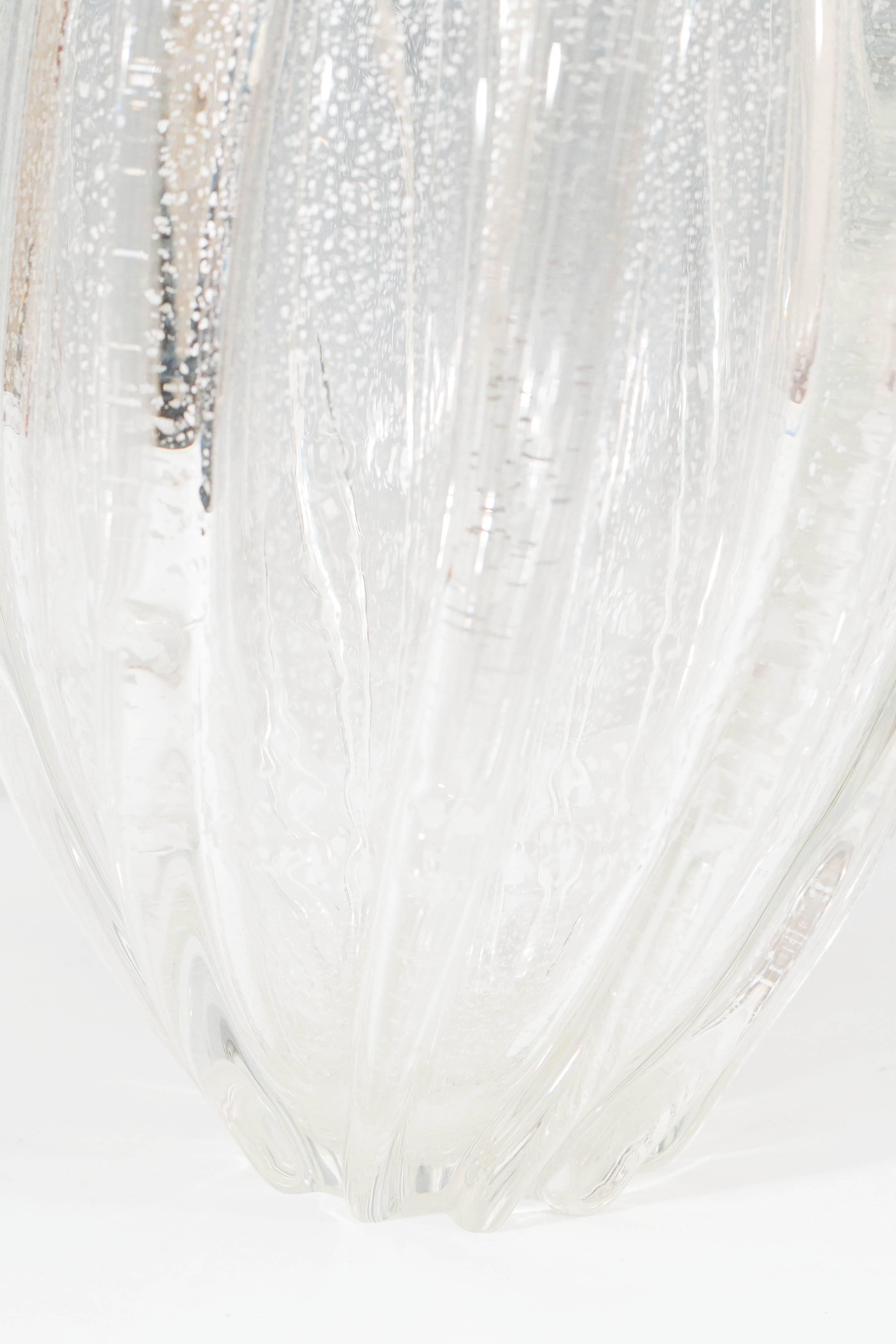 'Pillow' Vase with Silver Leaf after Seguso 1