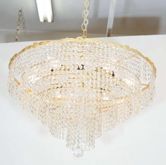 Lampadario del Medioevo placcato oro con cristalli austriaci