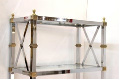 Maison Jansen Directoire Style Chrome and Brass Étagères