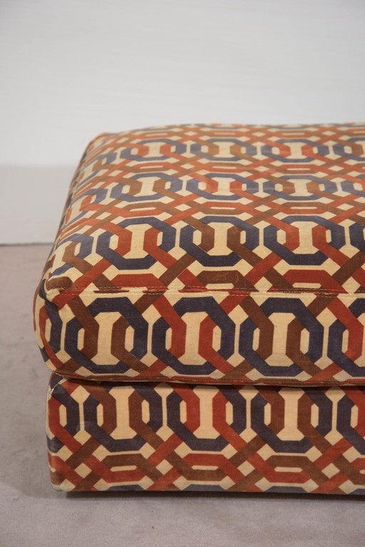 Mid-Century Modern Pair of Milo Baughman Storage Ottomans with Jack Lenor Larsen Upholstery