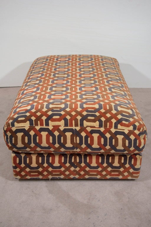 Late 20th Century Pair of Milo Baughman Storage Ottomans with Jack Lenor Larsen Upholstery