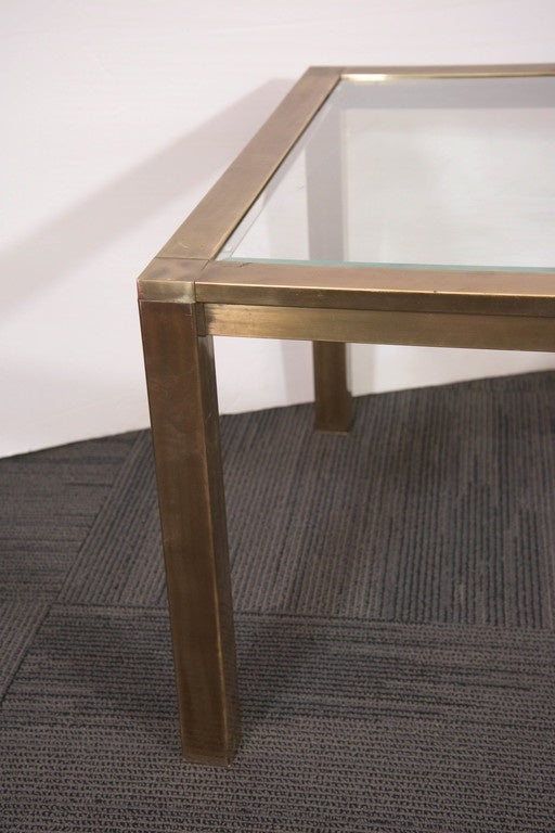 American Mastercraft Brass Side and End Table with Glass Top