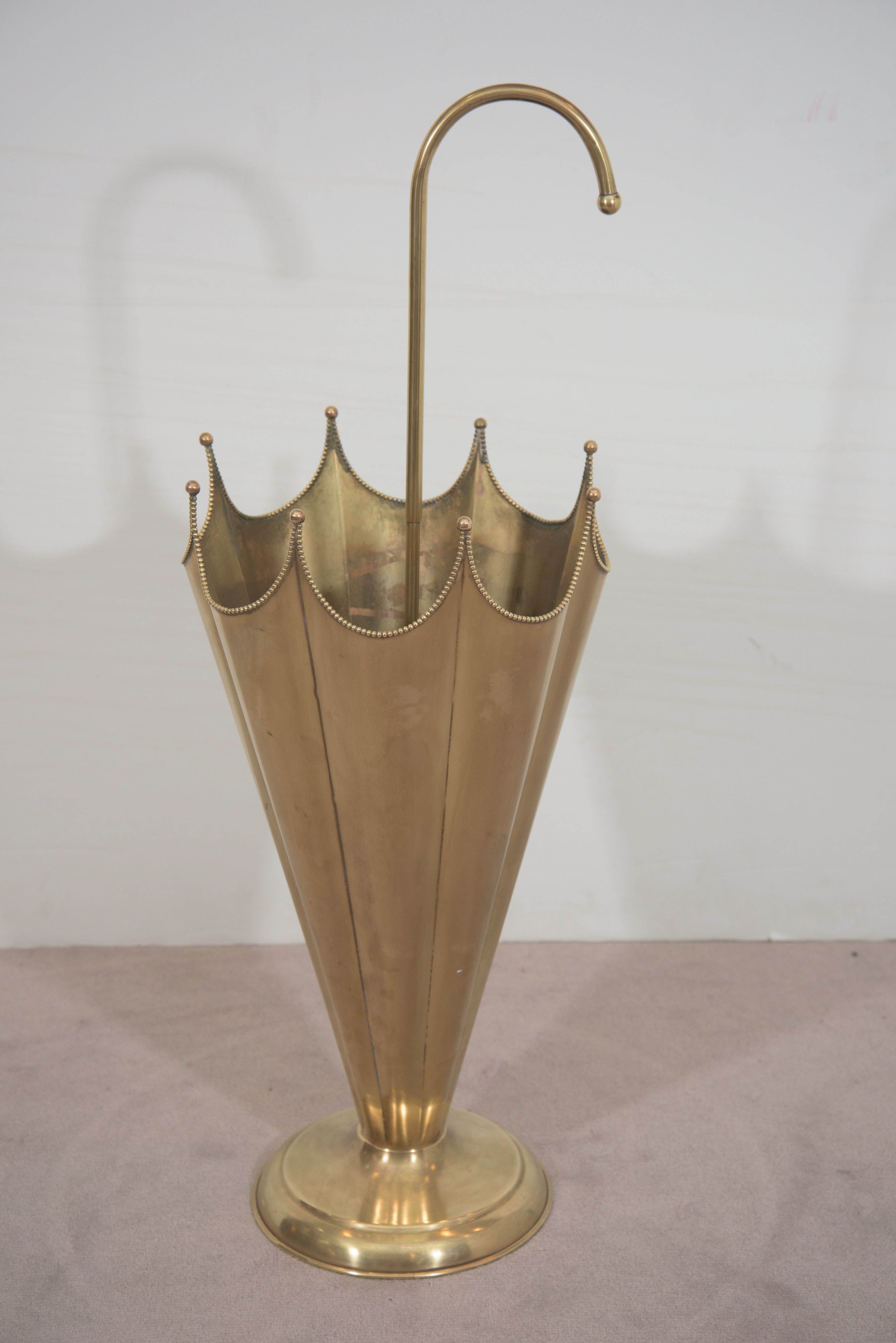 Italian Midcentury Brass Umbrella Stand